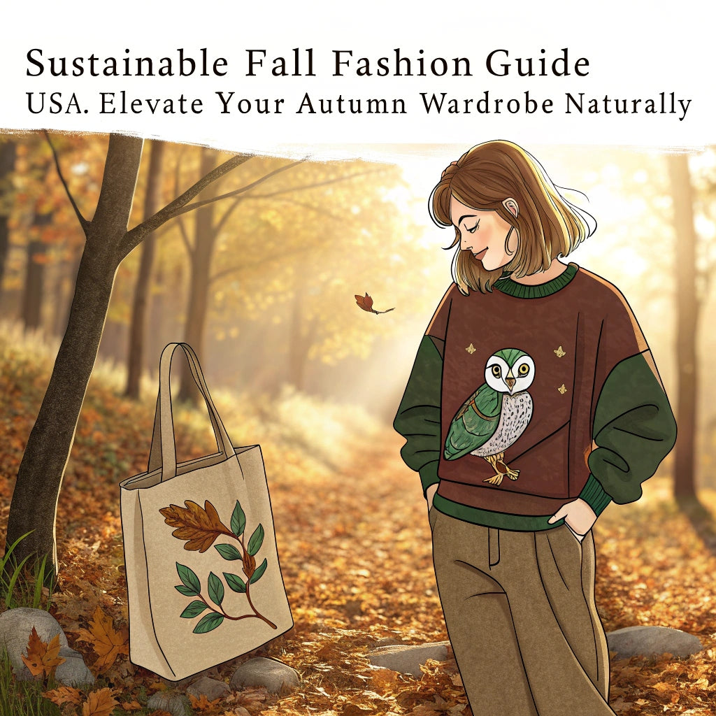 Discover how to elevate your autumn wardrobe with sustainable fall fashion in the USA—earthy tones, organic fabrics, and owl style.