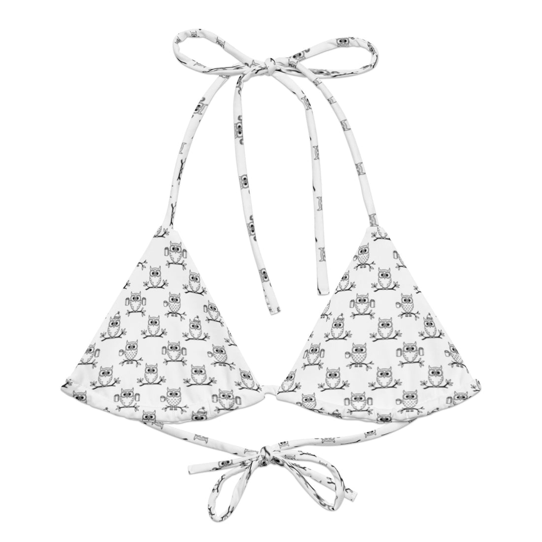 All-Over Print Recycled String Bikini Top – Eco-Friendly Swimwear
