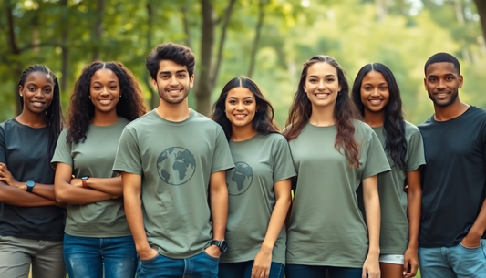 A stylish eco-friendly T-shirt with a nature-inspired owl design.