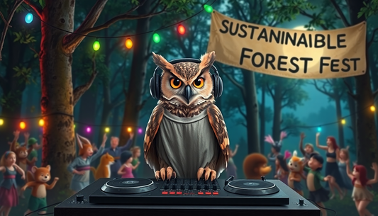 Hoot to the Beat: An Owl DJ's Sustainable Swag at the Forest Festival - Dudeily