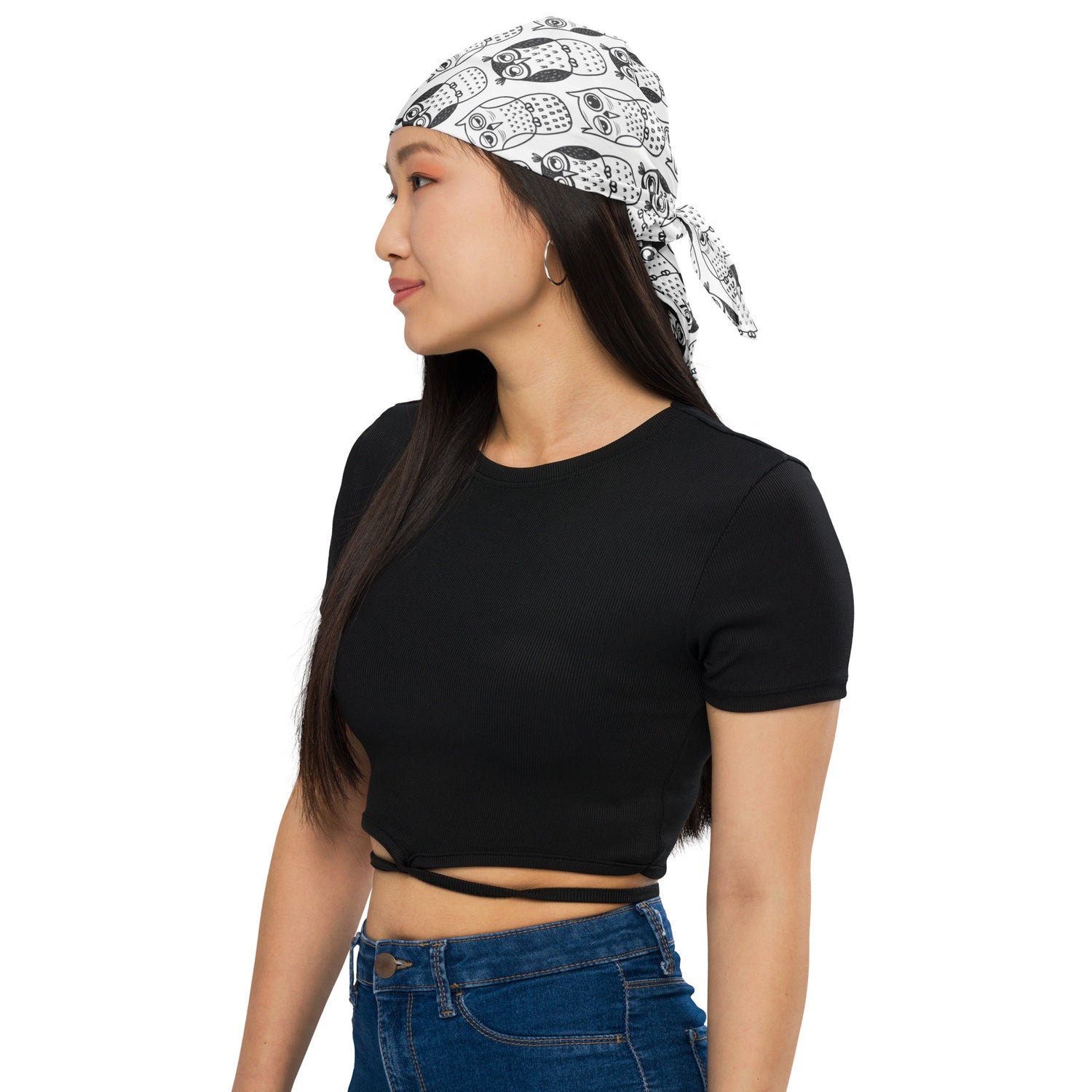 Stylish All-Over Print Bandana: Owl-Themed and Versatile - Dudeily