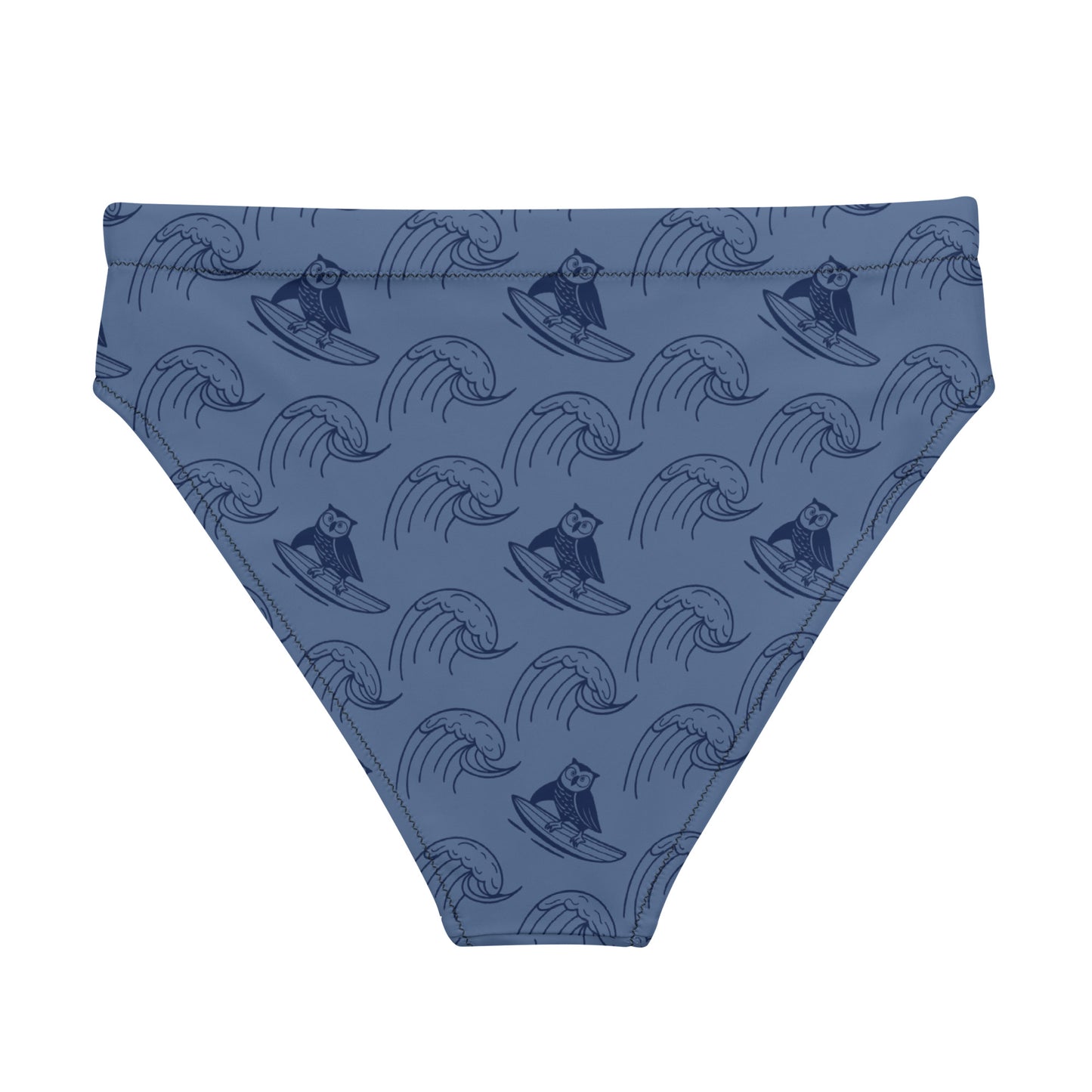 Echo Owl Recycled High-Waisted Bikini Bottom – Sustainable Swimwear for Eco Enthusiasts Dudeily