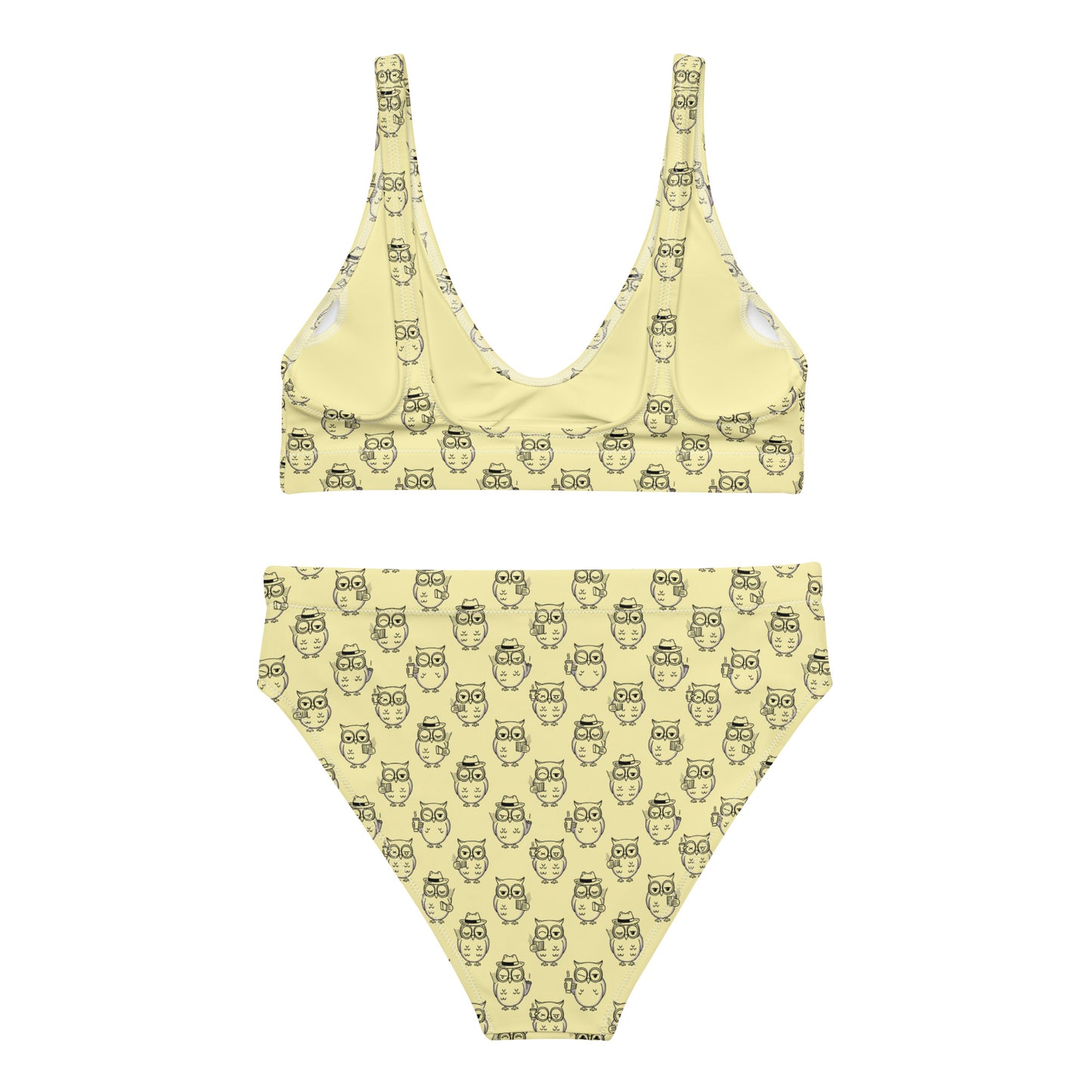 Owl-Themed Recycled High-Waisted Bikini – Eco-Friendly & Stylish Dudeily
