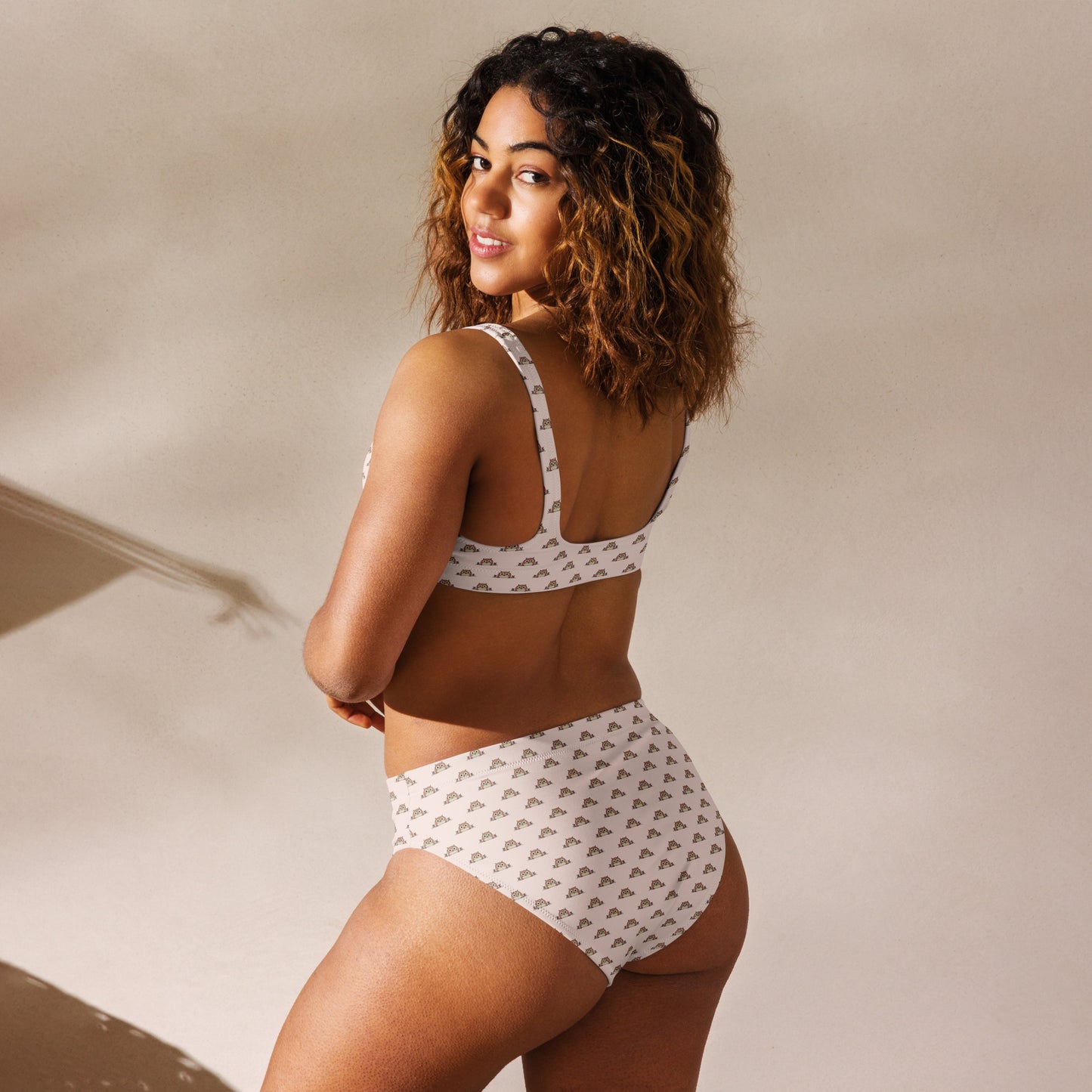 Recycled High-Waisted -Owl Themed Eco-Friendly Bikini Dudeily