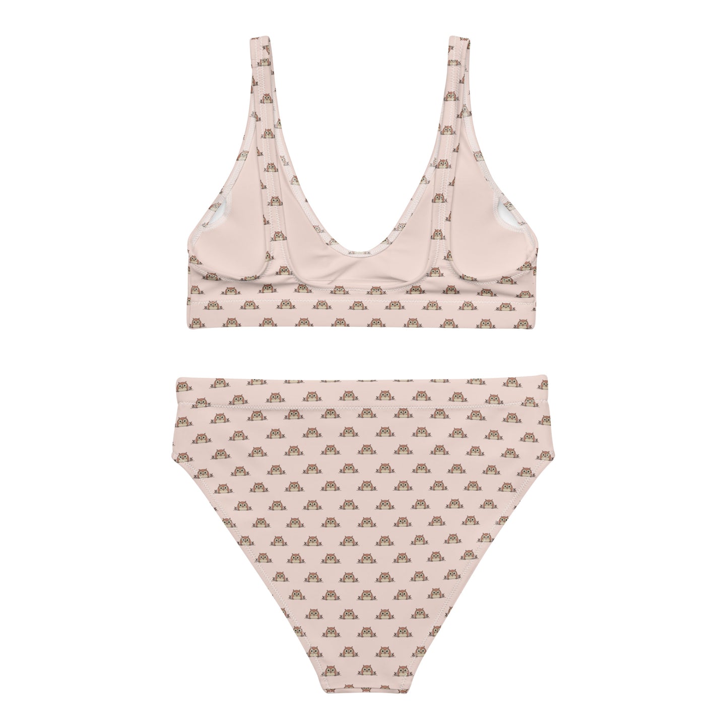 Recycled High-Waisted -Owl Themed Eco-Friendly Bikini Dudeily