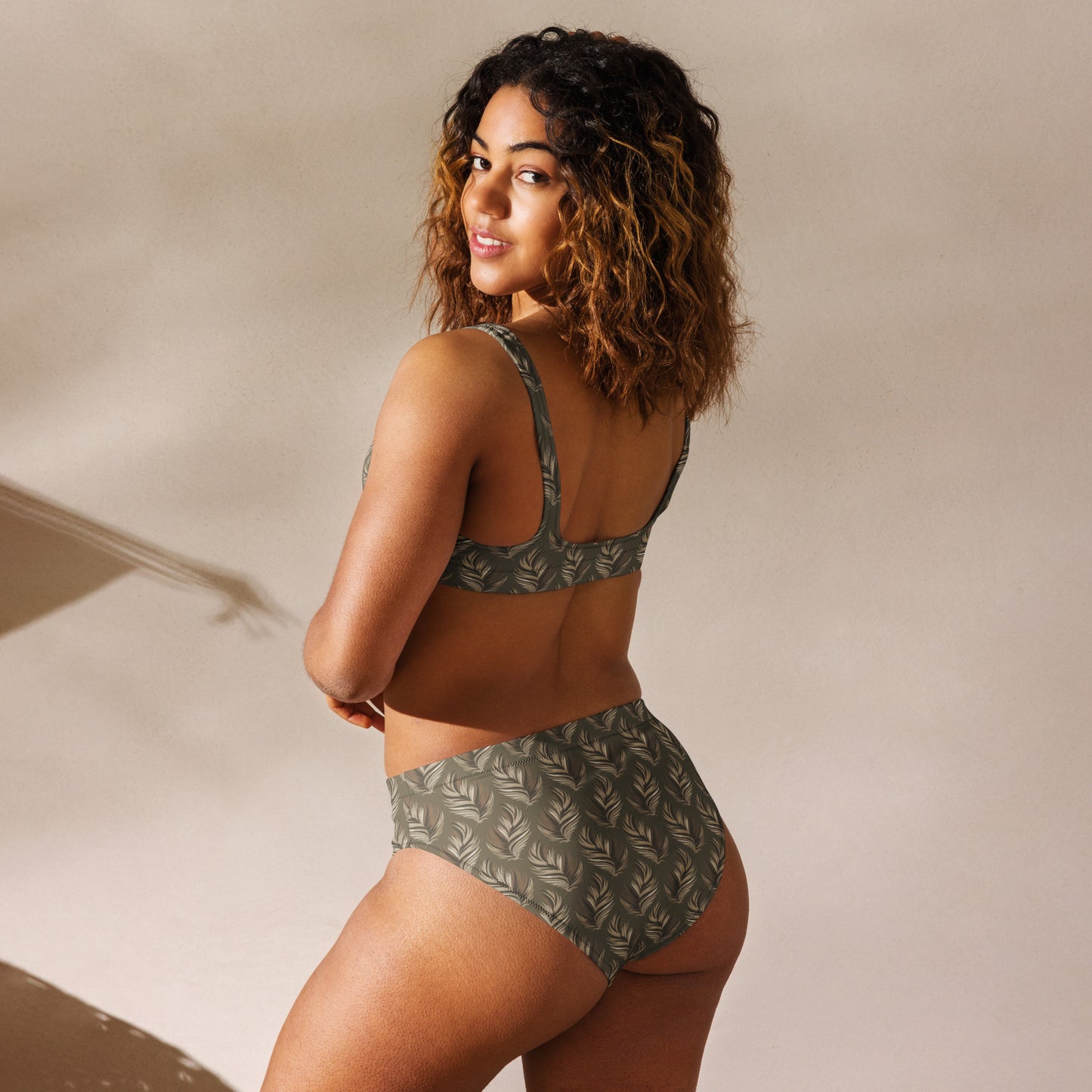 Recycled High-Waisted Bikini – Sustainable Owl-Inspired Swimwear Dudeily