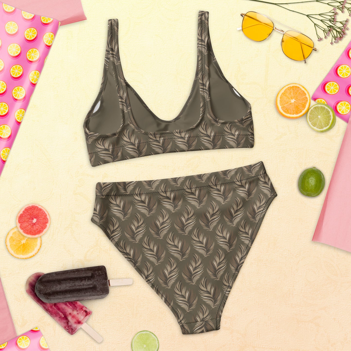 Recycled High-Waisted Bikini – Eco-Friendly Swimwear for Nature Lovers Dudeily