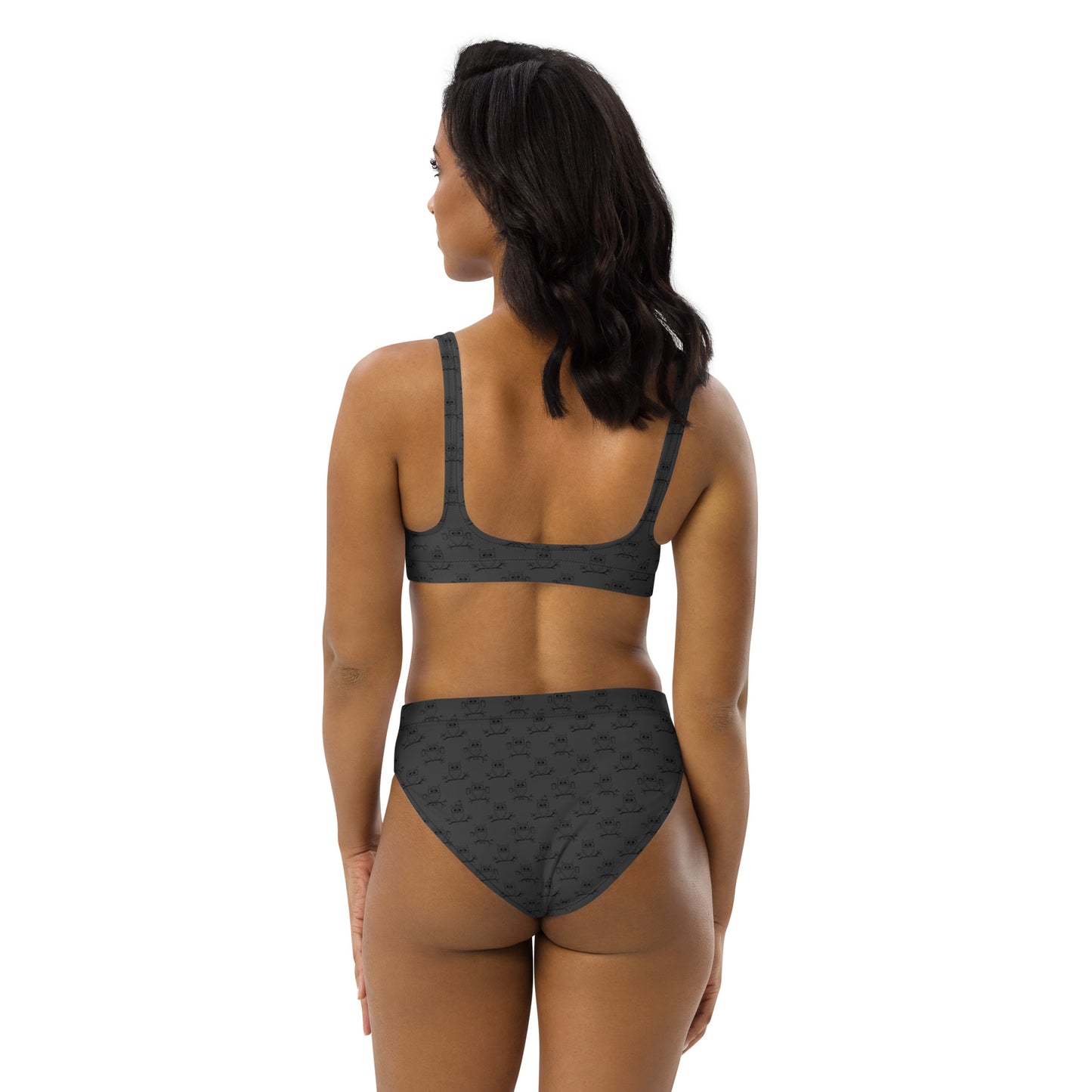 Recycled High-Waisted Bikini – Eco-Friendly Swimwear for owl Lovers Dudeily