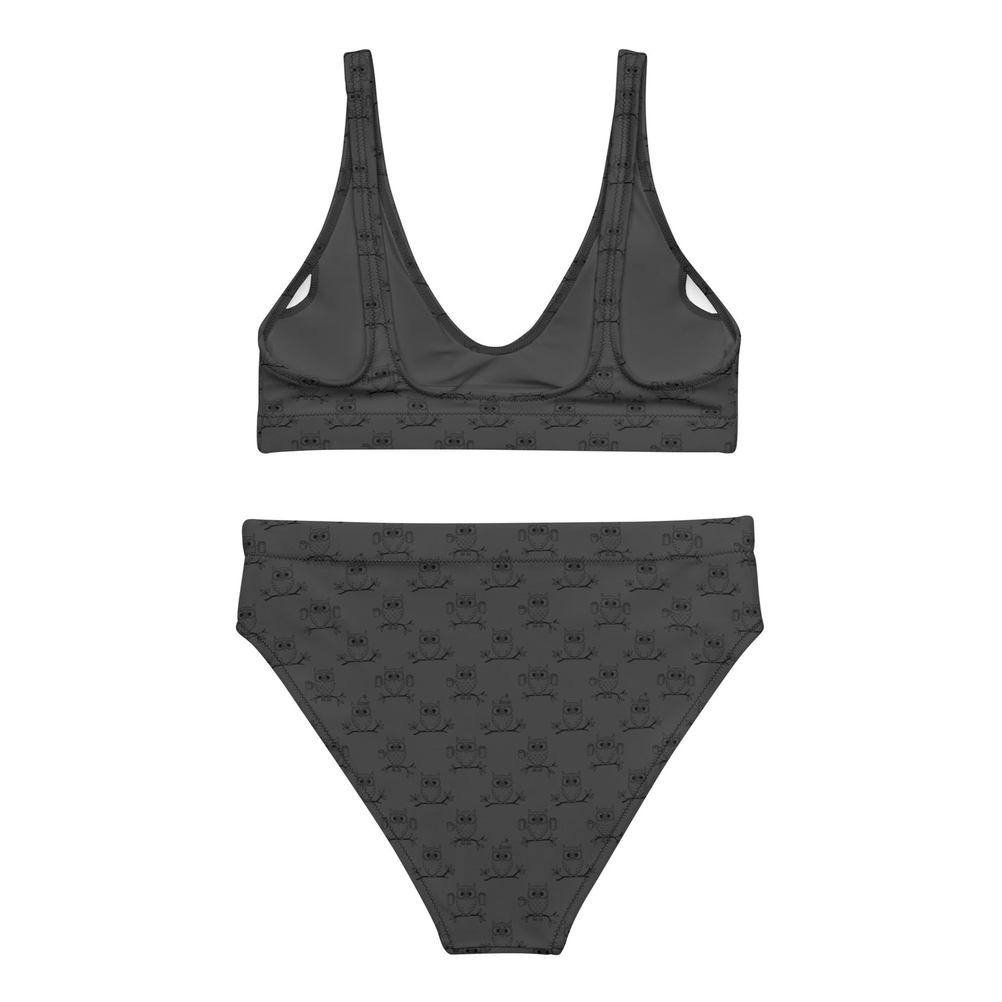 Recycled High-Waisted Bikini – Eco-Friendly Swimwear for owl Lovers Dudeily