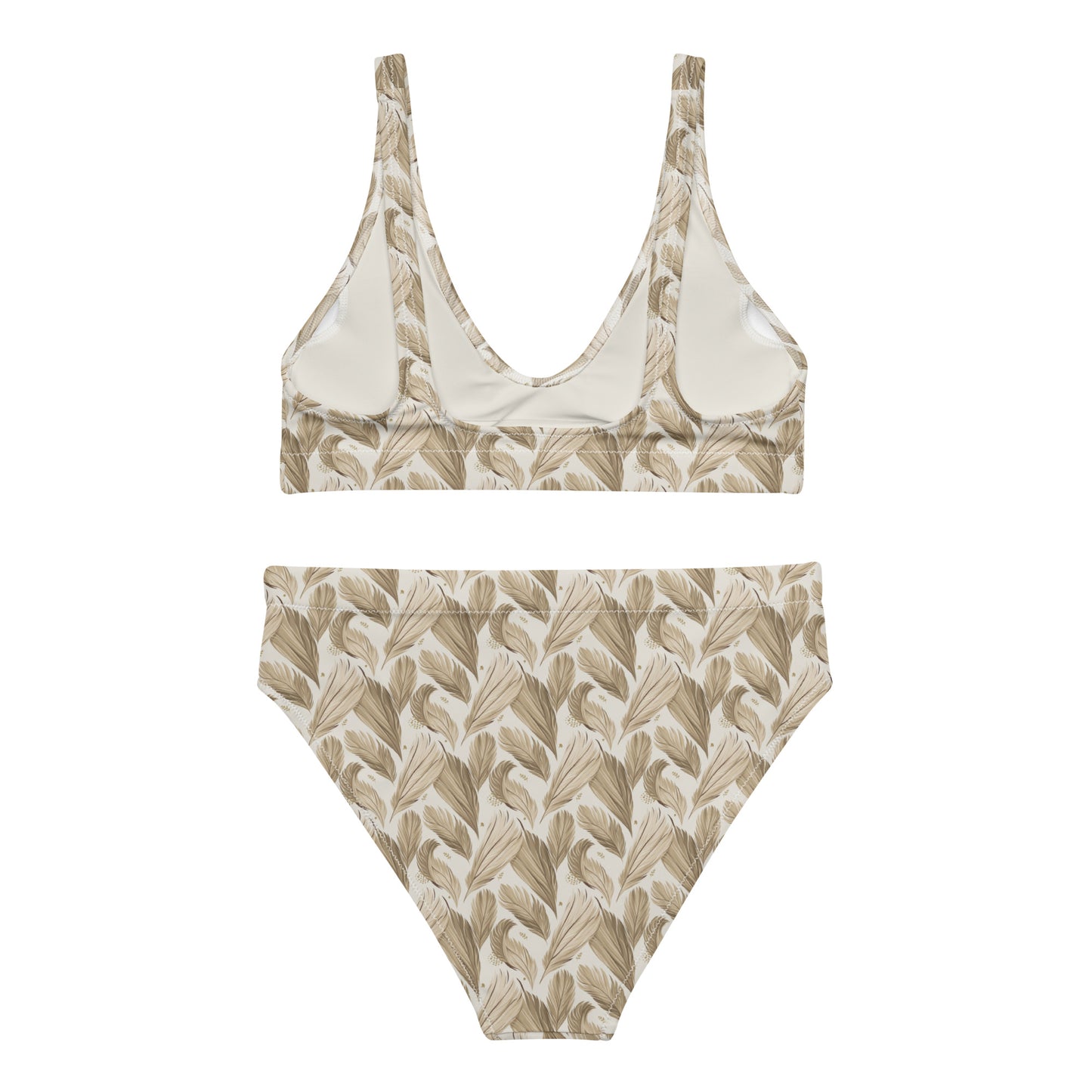 Recycled High-Waisted Bikini – Eco-Friendly Owl Print Swimwear Dudeily