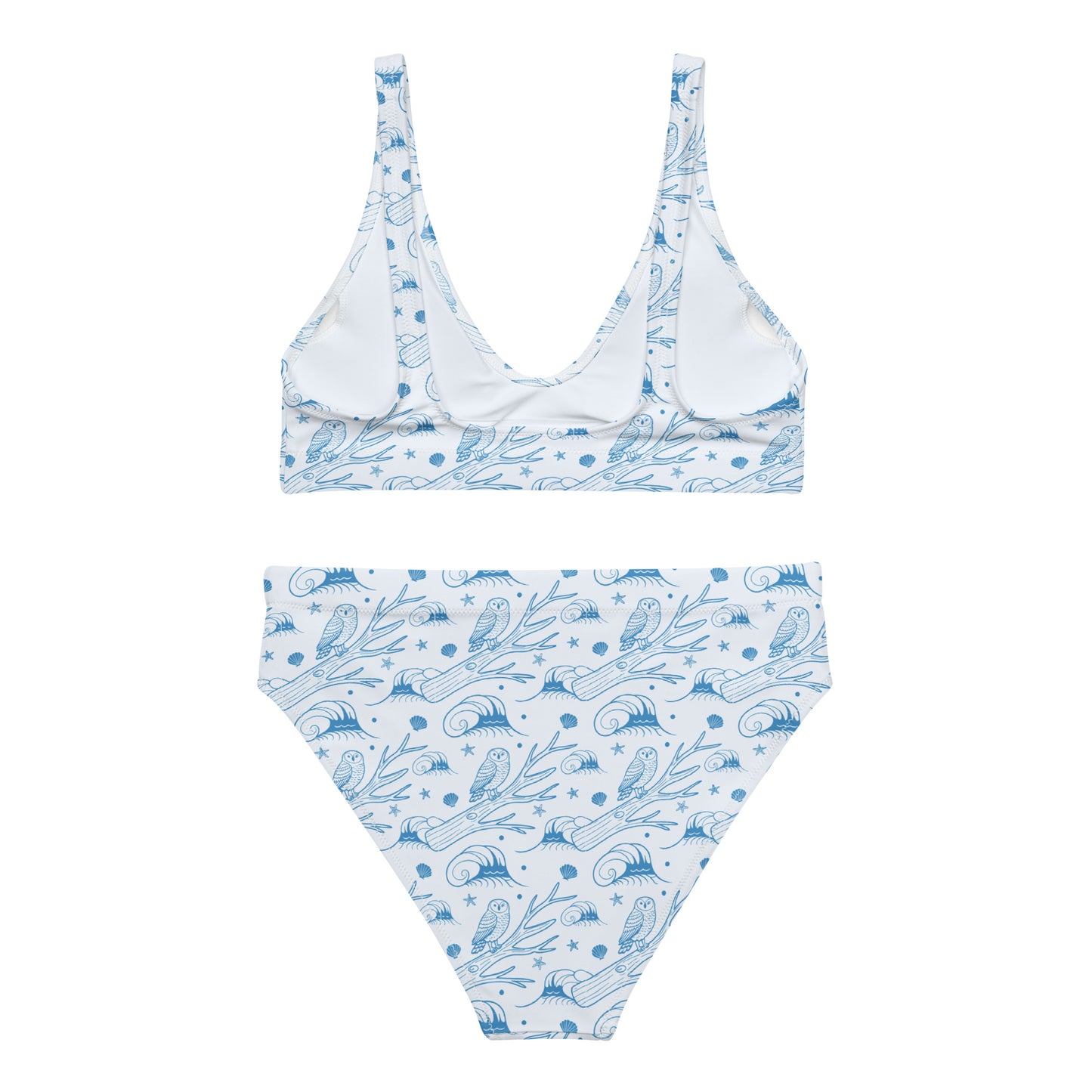 Twilight Owl Recycled High-Waisted Bikini – Ethical Swimwear for Eco-Loving Souls Dudeily