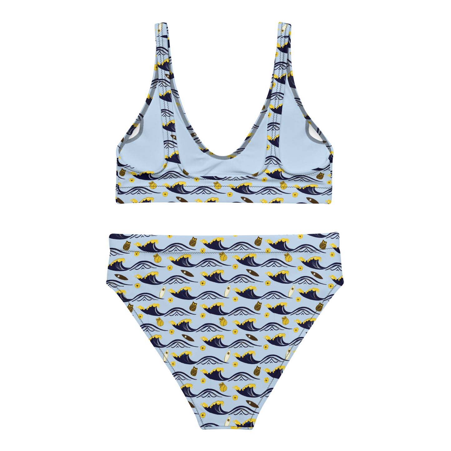 Owl Recycled High-Waisted Bikini – Eco-Friendly Swimwear for Conscious Fashionistas Dudeily