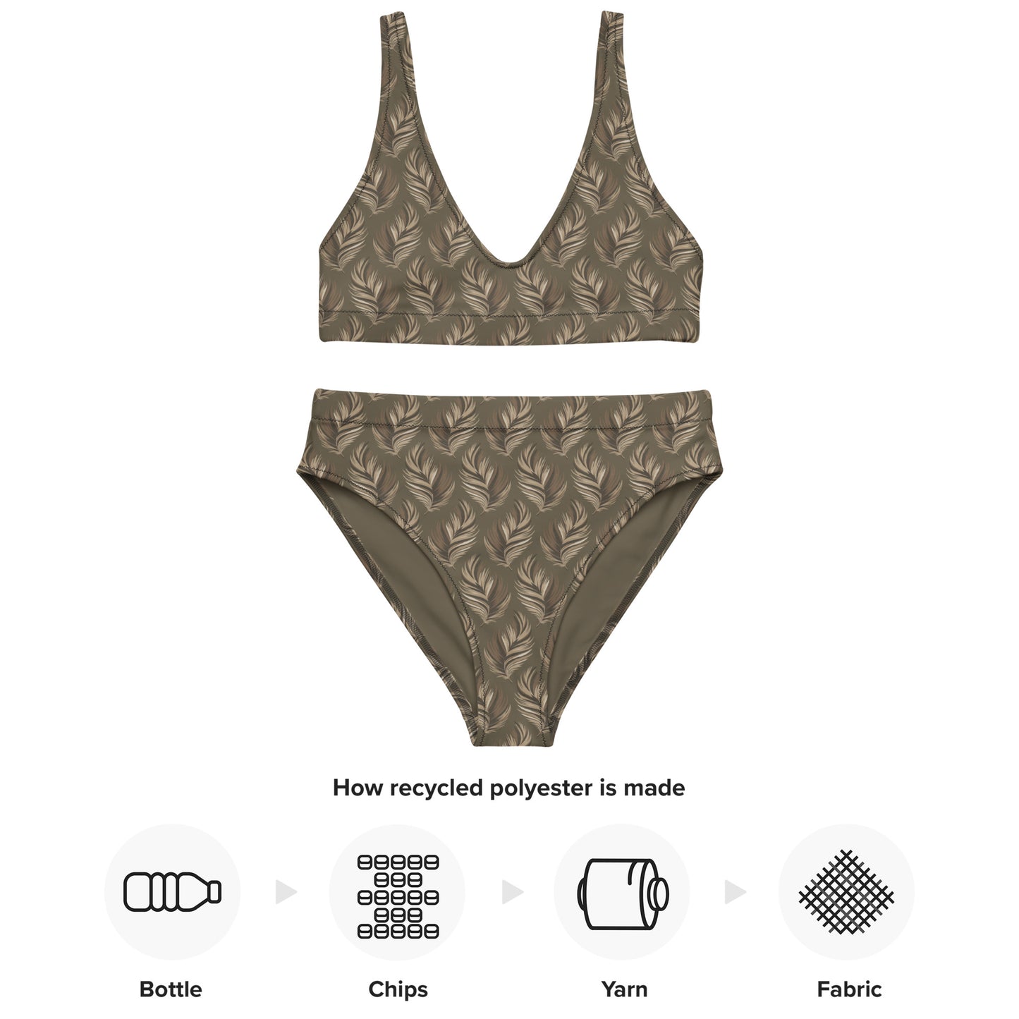 Recycled High-Waisted Bikini – Sustainable Owl-Inspired Swimwear Dudeily