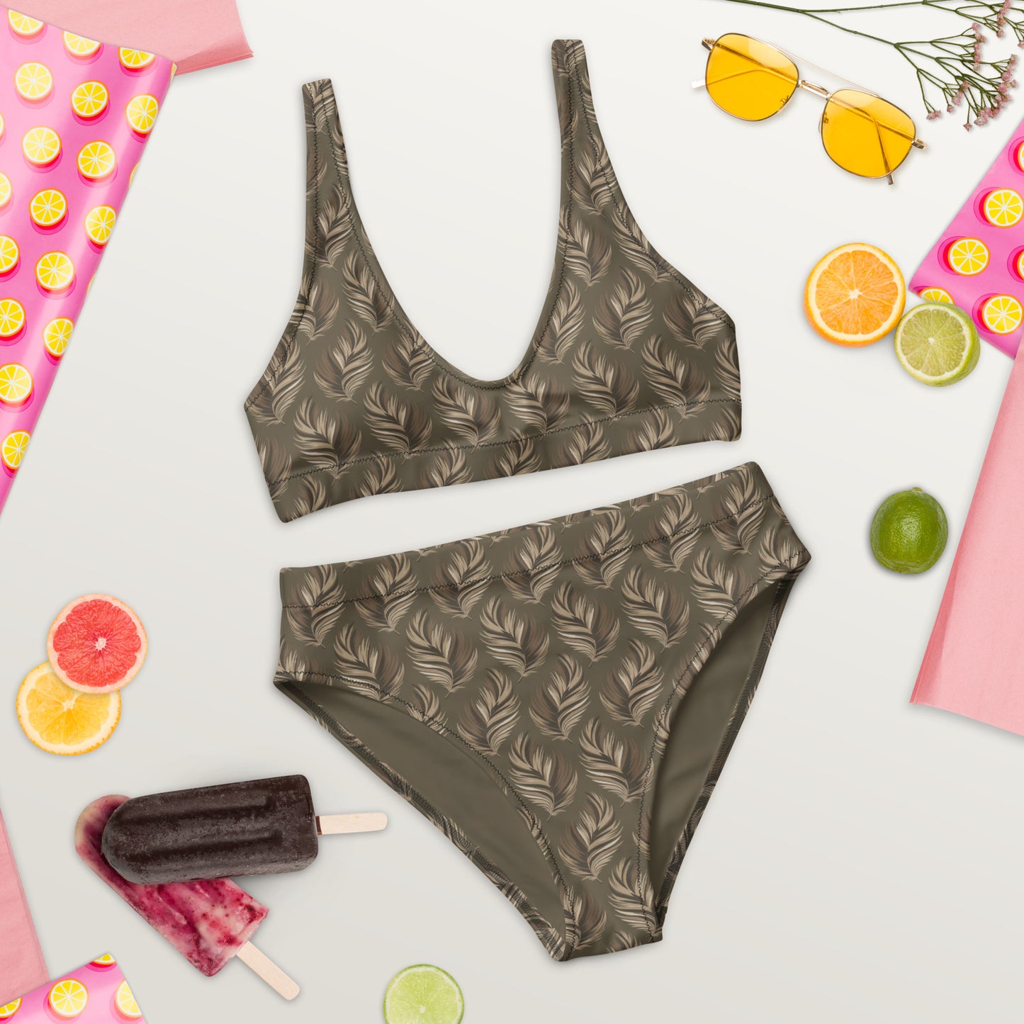 Recycled High-Waisted Bikini – Eco-Friendly Swimwear for Nature Lovers Dudeily