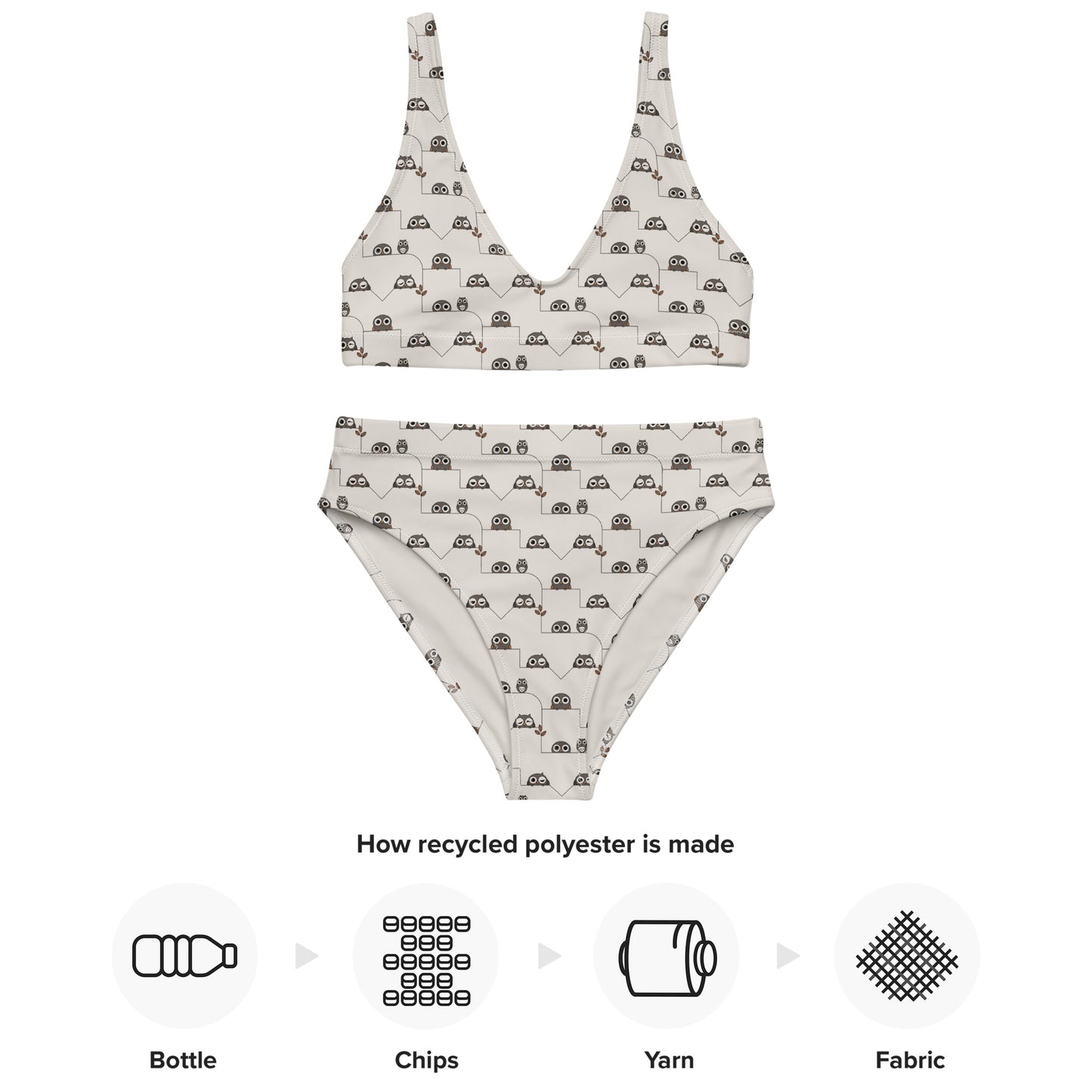 Recycled High-Waisted Bikini – Eco-Friendly Swimwear for Nature Lovers Dudeily