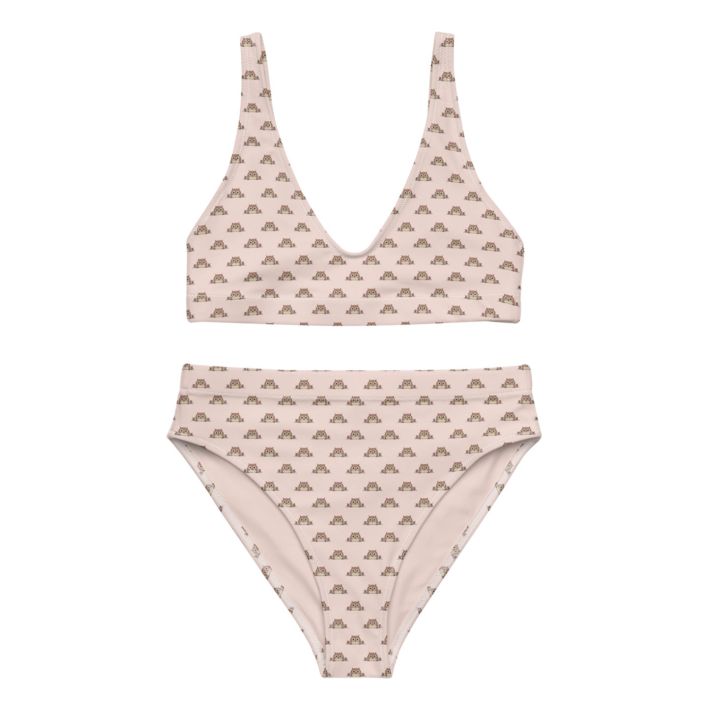 Recycled High-Waisted -Owl Themed Eco-Friendly Bikini 3XL Dudeily