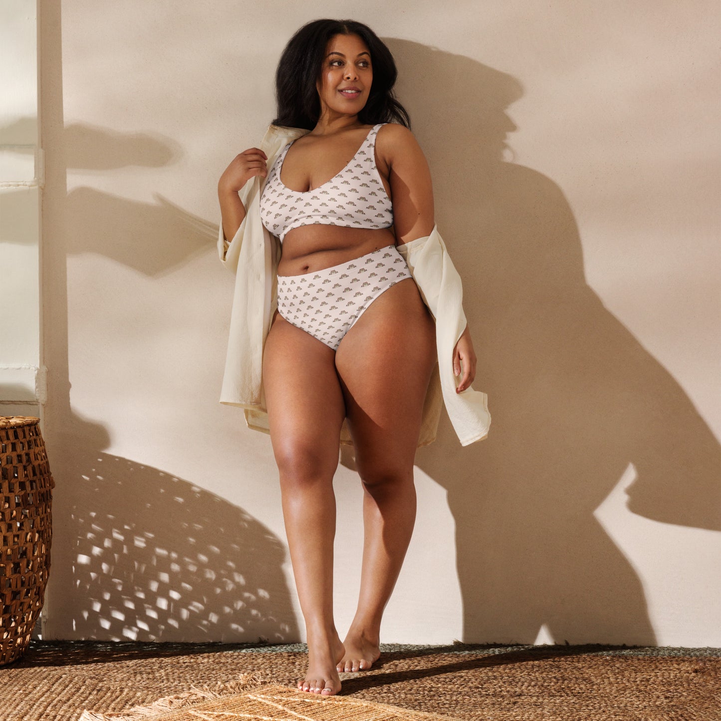 Recycled High-Waisted -Owl Themed Eco-Friendly Bikini Dudeily