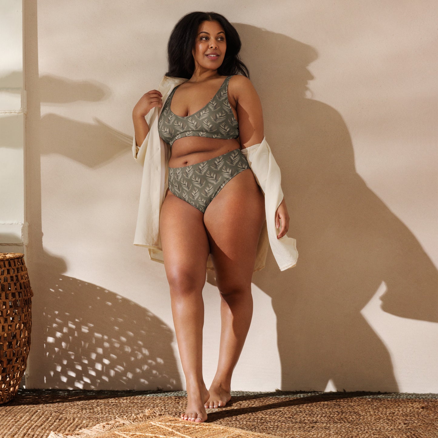 Recycled High-Waisted Bikini – Sustainable Owl-Inspired Swimwear Dudeily