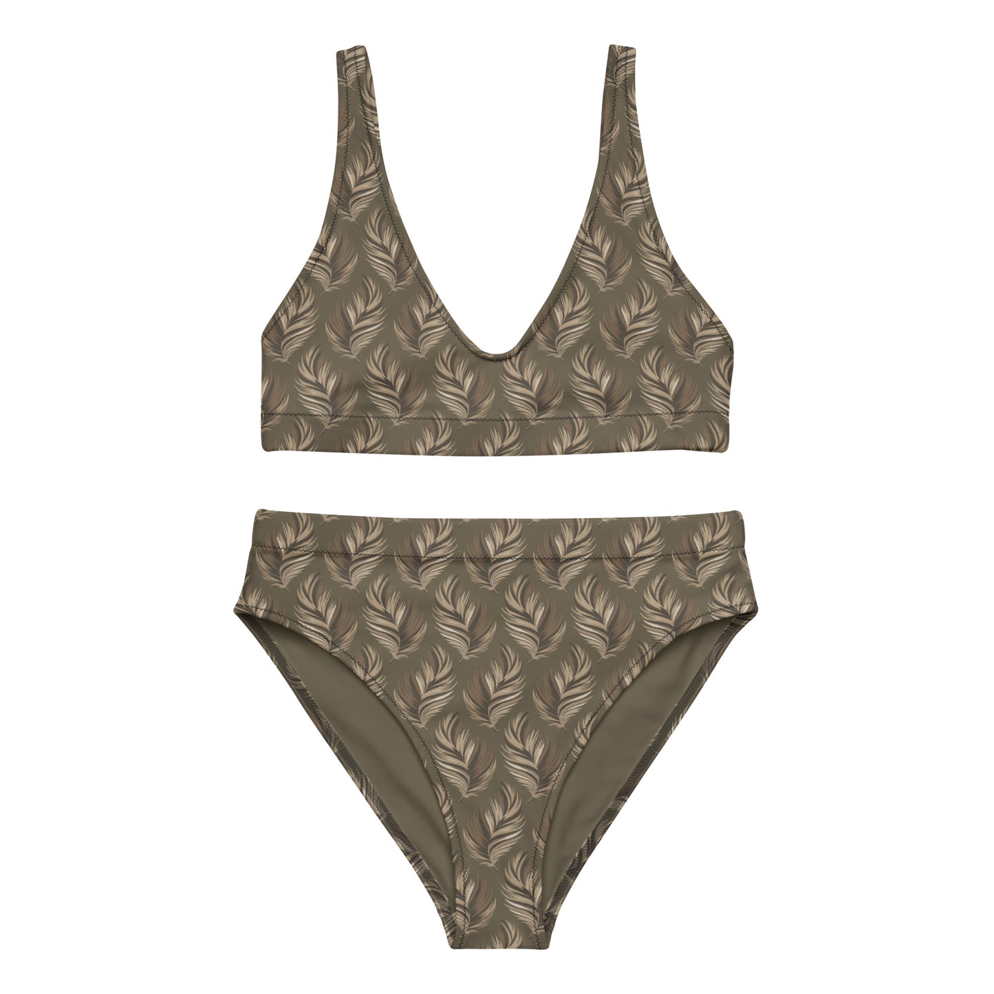 Recycled High-Waisted Bikini – Eco-Friendly Swimwear for Nature Lovers 3XL Dudeily