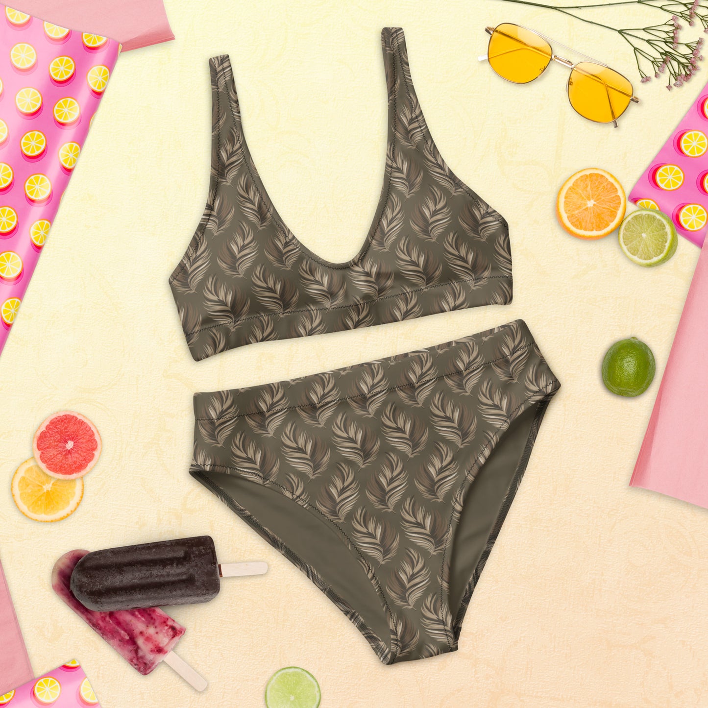 Recycled High-Waisted Bikini – Eco-Friendly Swimwear for Nature Lovers Dudeily