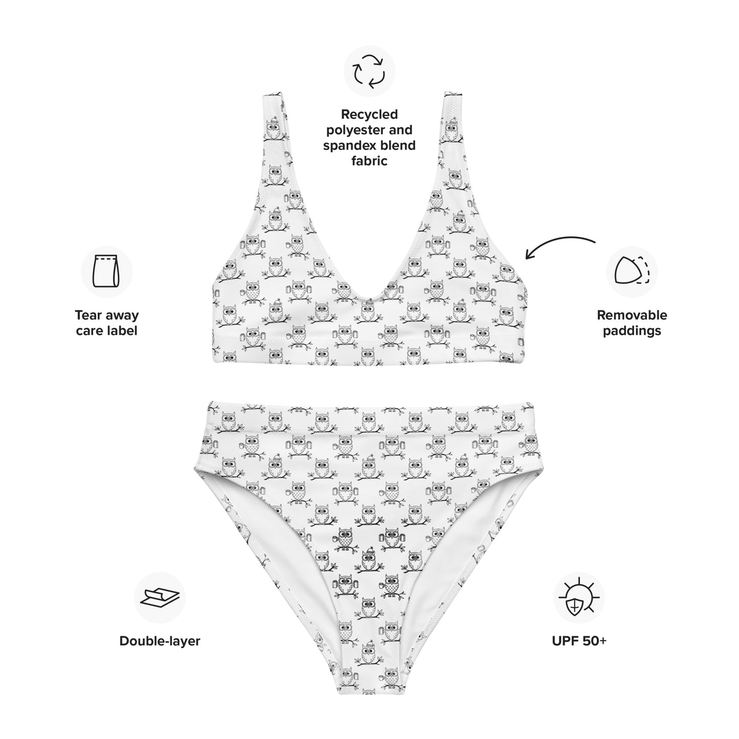 Recycled High-Waisted Bikini – Eco-Friendly Swimwear for Nature Lovers Dudeily