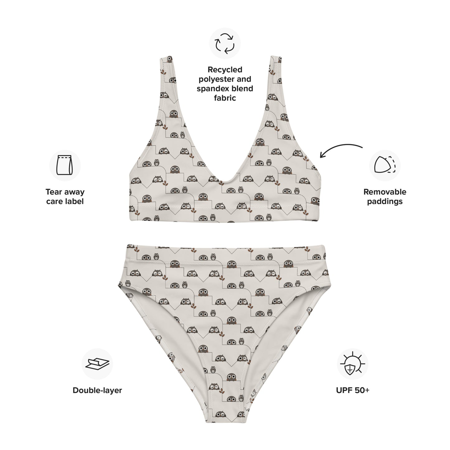 Recycled High-Waisted Bikini – Eco-Friendly Swimwear for Nature Lovers Dudeily