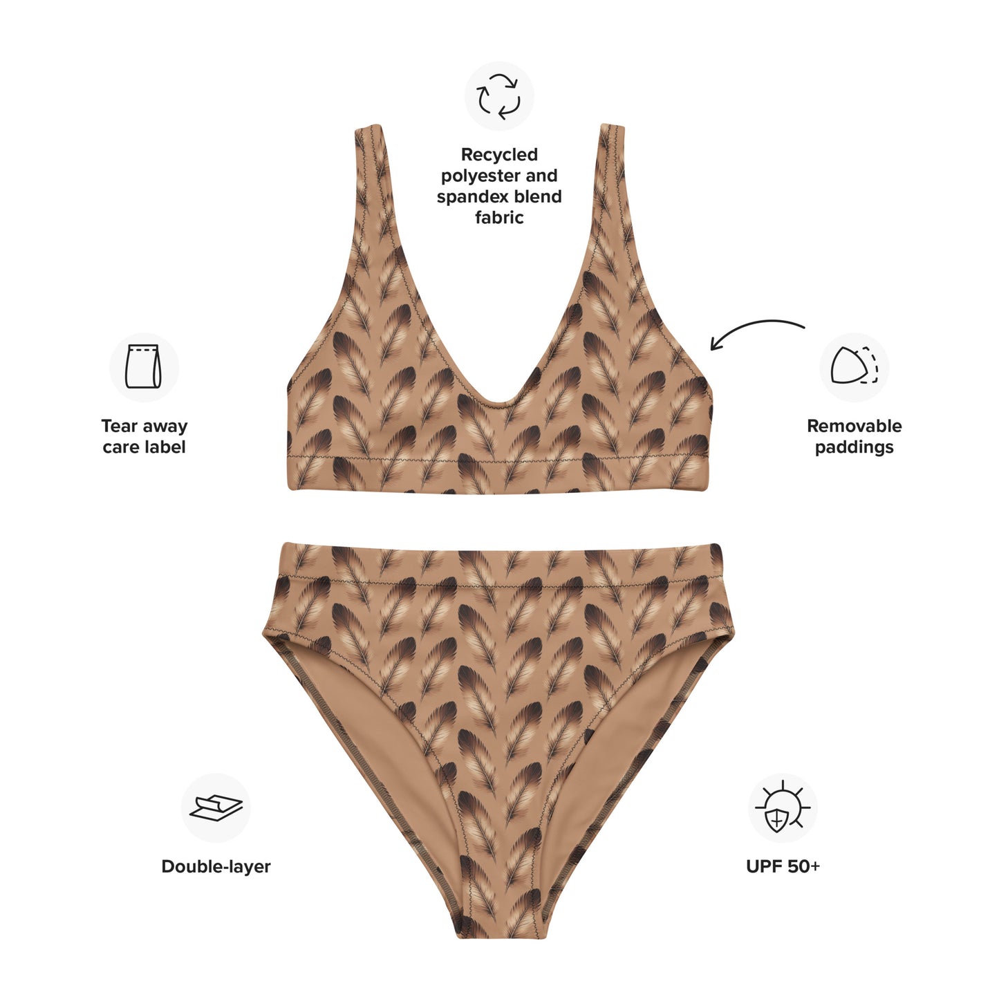 Recycled High-Waisted Bikini - Eco-Friendly Swimwear Dudeily