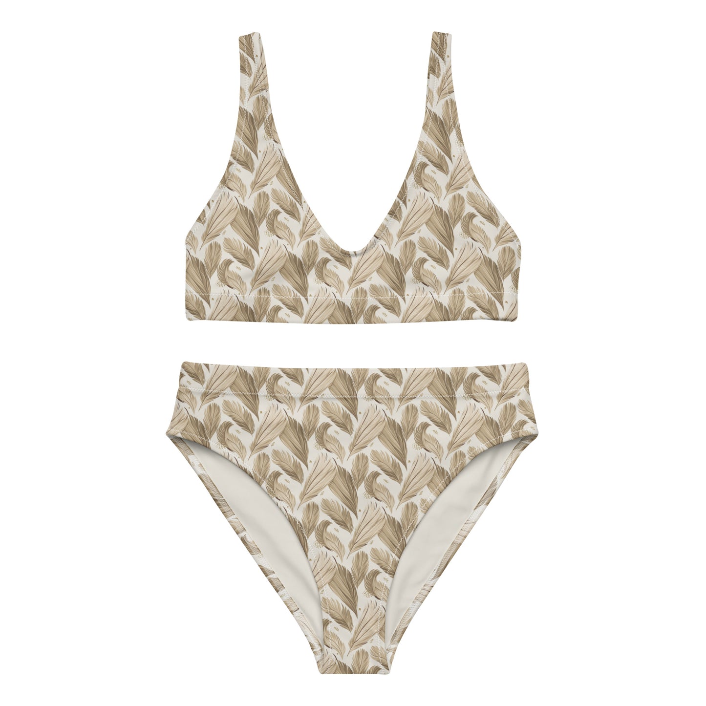 Recycled High-Waisted Bikini – Eco-Friendly Owl Print Swimwear 3XL Dudeily