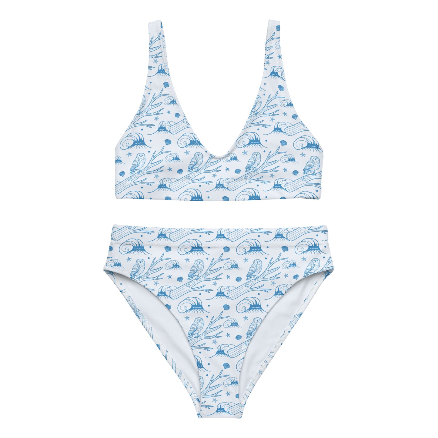 Twilight Owl Recycled High-Waisted Bikini – Ethical Swimwear for Eco-Loving Souls 3XL Dudeily