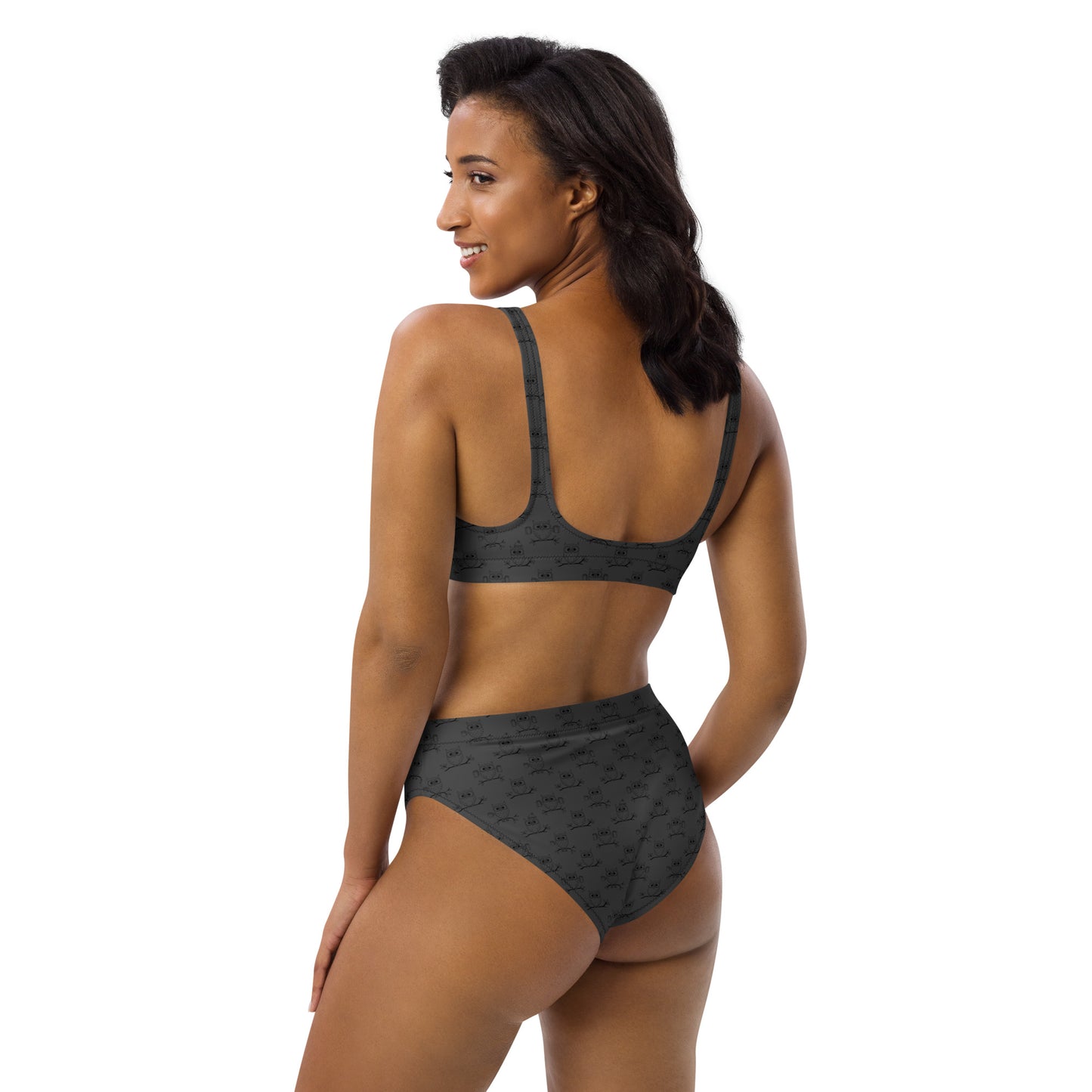 Recycled High-Waisted Bikini – Eco-Friendly Swimwear for owl Lovers Dudeily