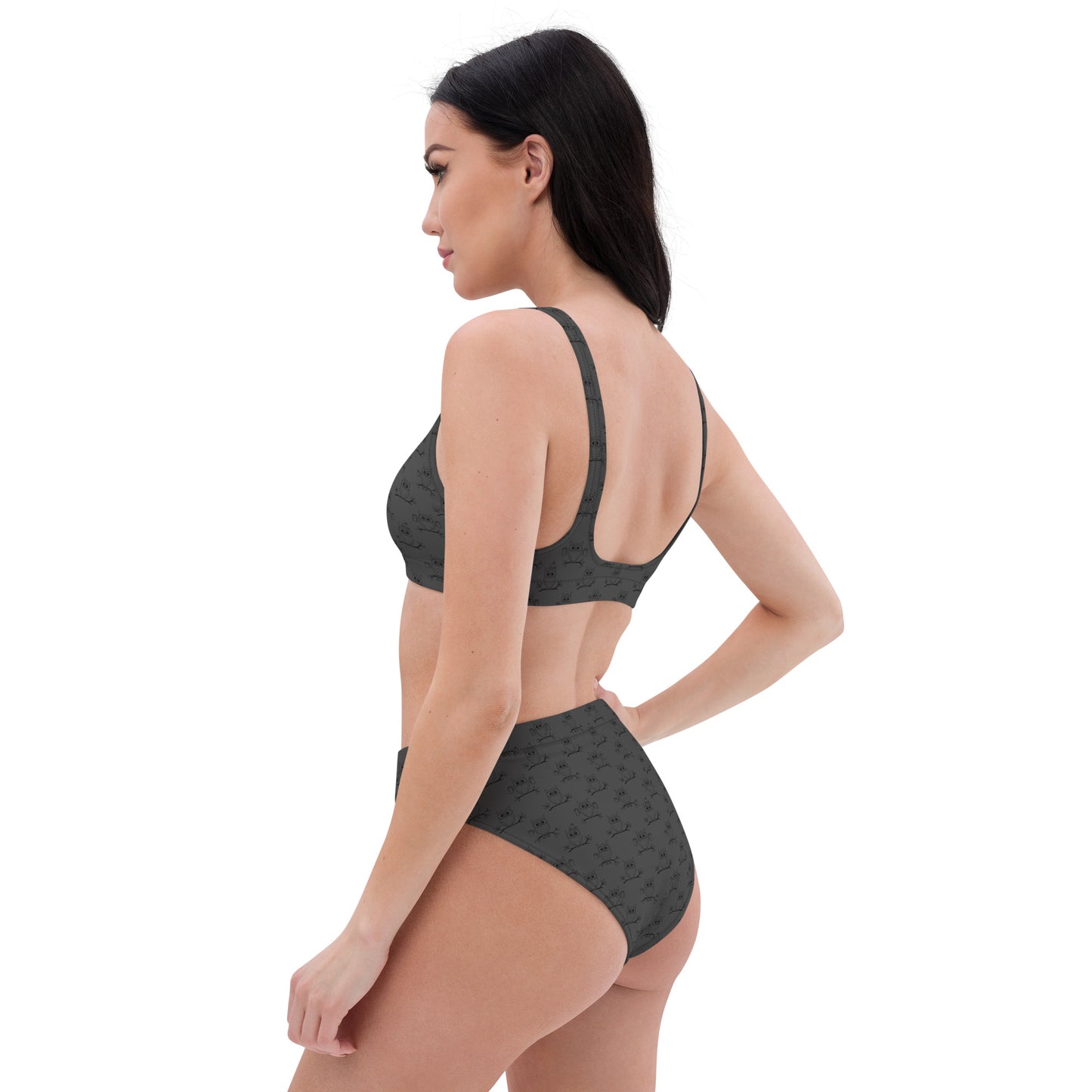 Recycled High-Waisted Bikini – Eco-Friendly Swimwear for owl Lovers Dudeily