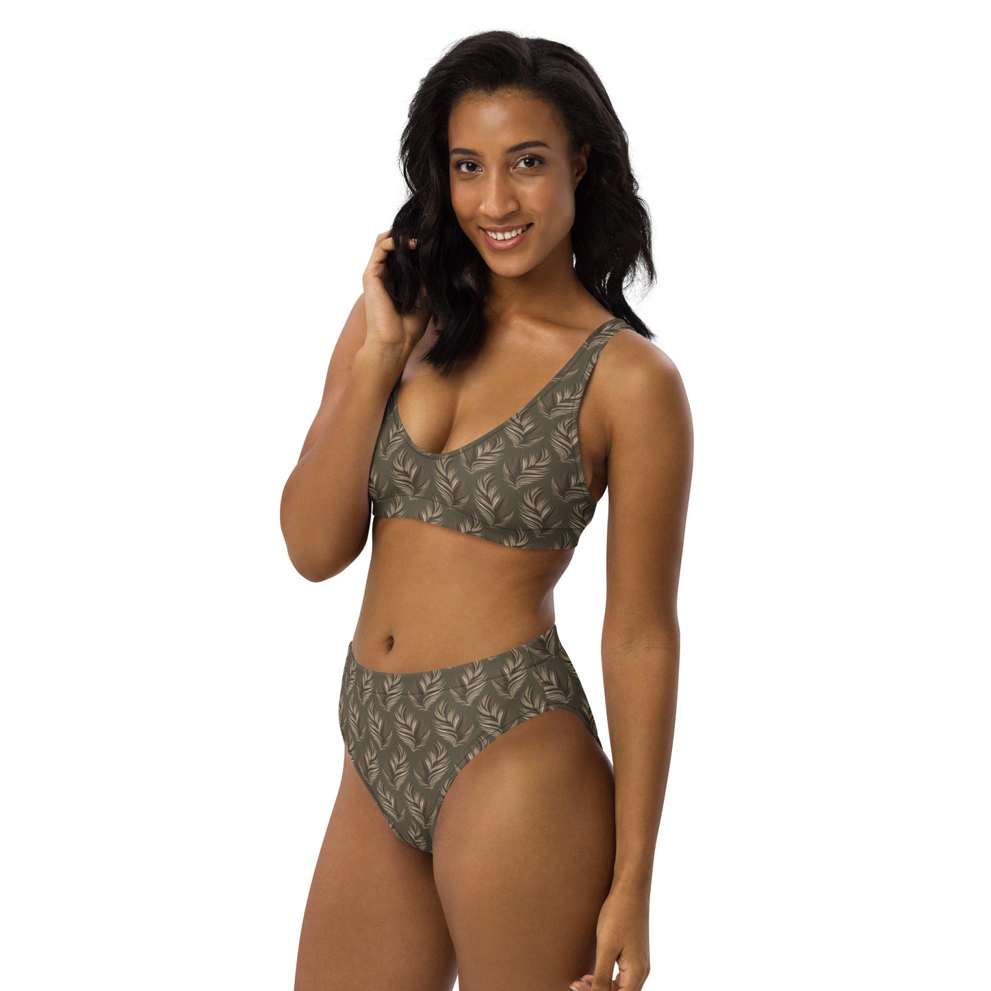 Recycled High-Waisted Bikini – Sustainable Owl-Inspired Swimwear Dudeily