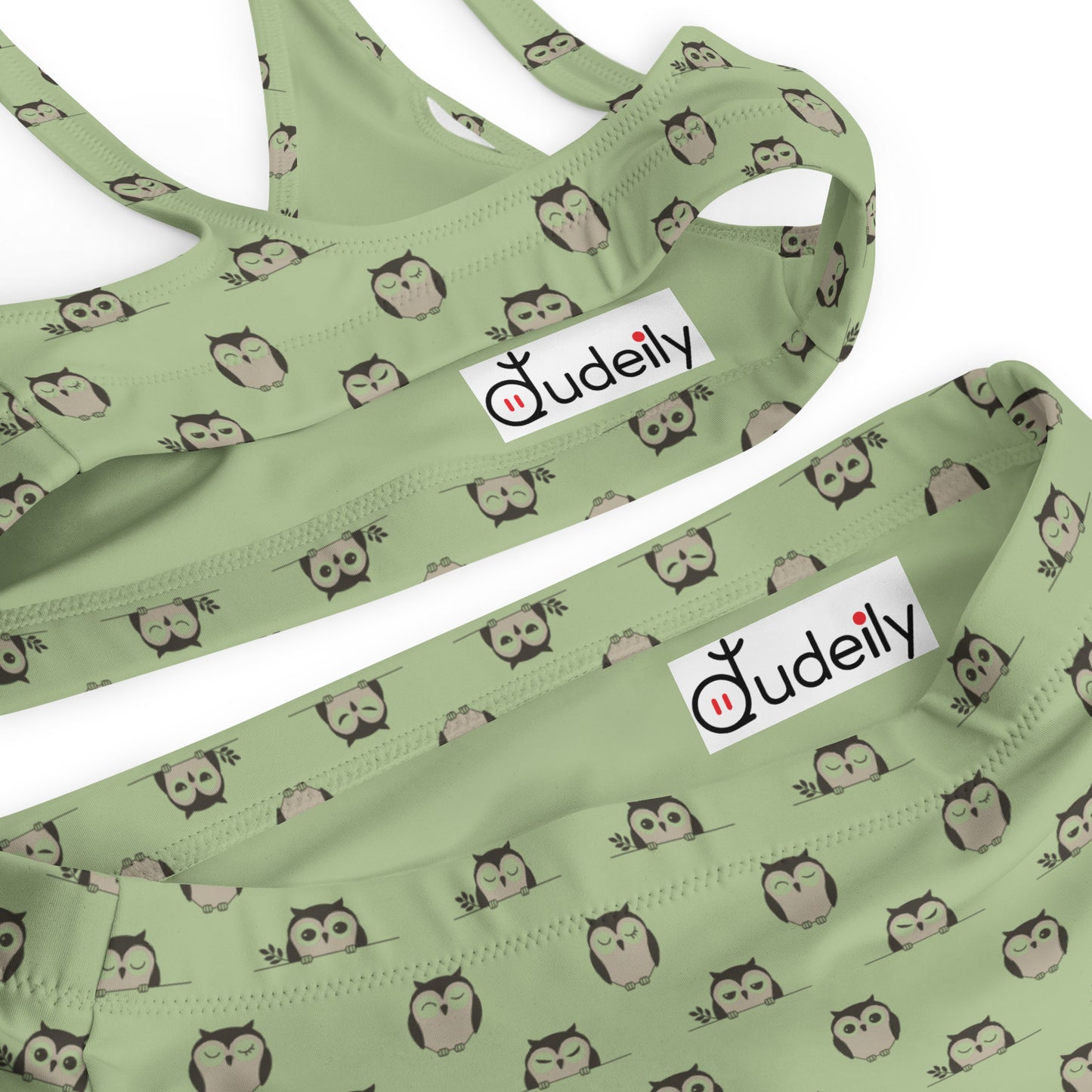Owl-Themed Recycled High-Waisted Bikini – Sustainable & Stylish 3XL Dudeily