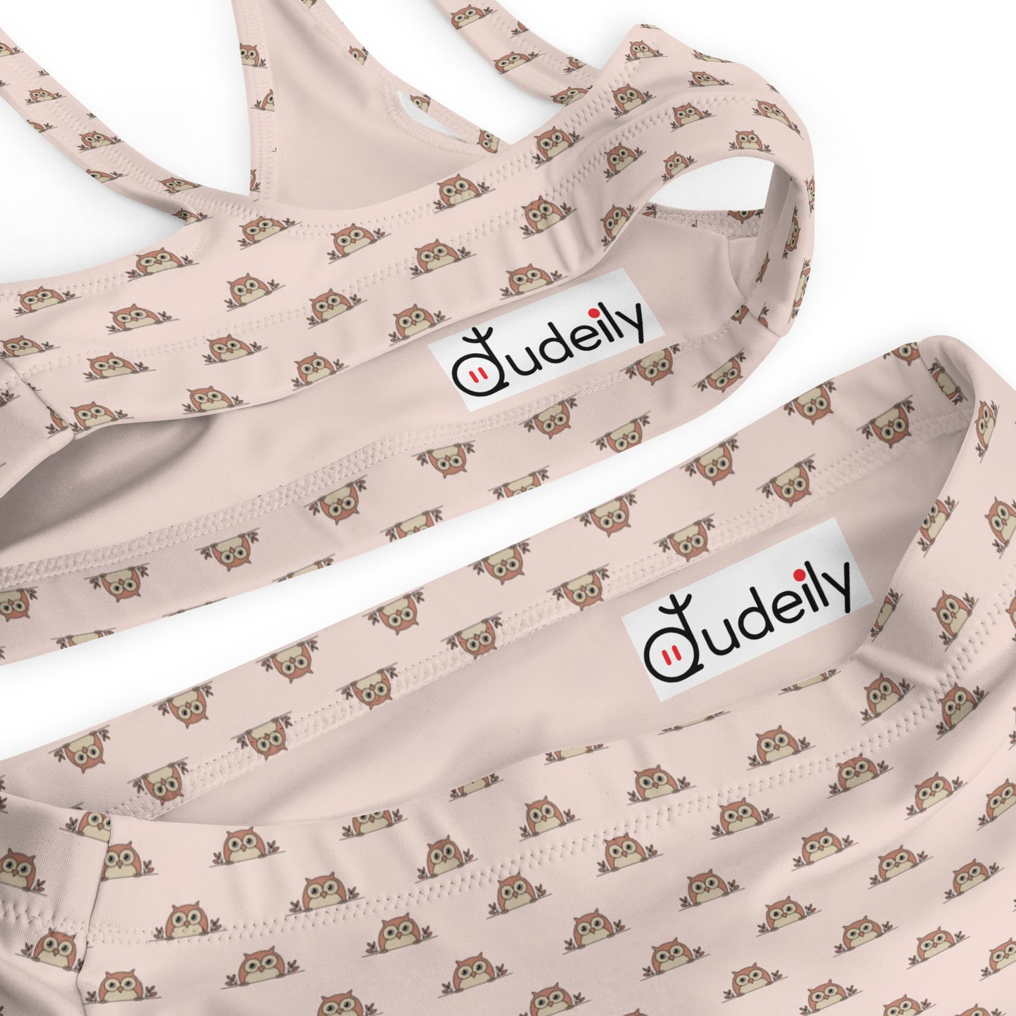 Recycled High-Waisted -Owl Themed Eco-Friendly Bikini Dudeily