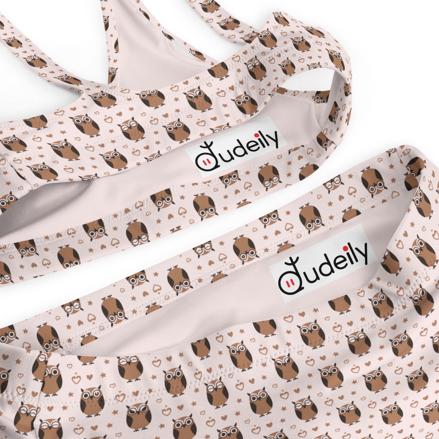 Recycled High-Waisted Bikini: Owl-Themed Sustainable fashion Dudeily