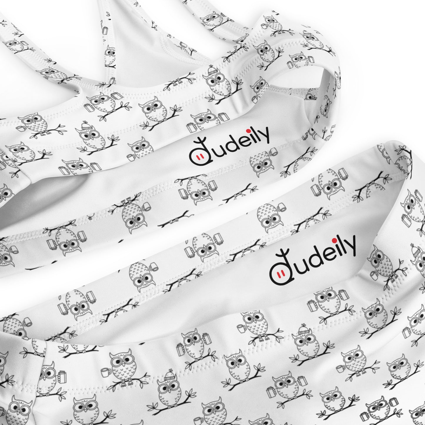 Sustainable Recycled High-Waisted Bikini – Owl-Inspired Swimwear Dudeily
