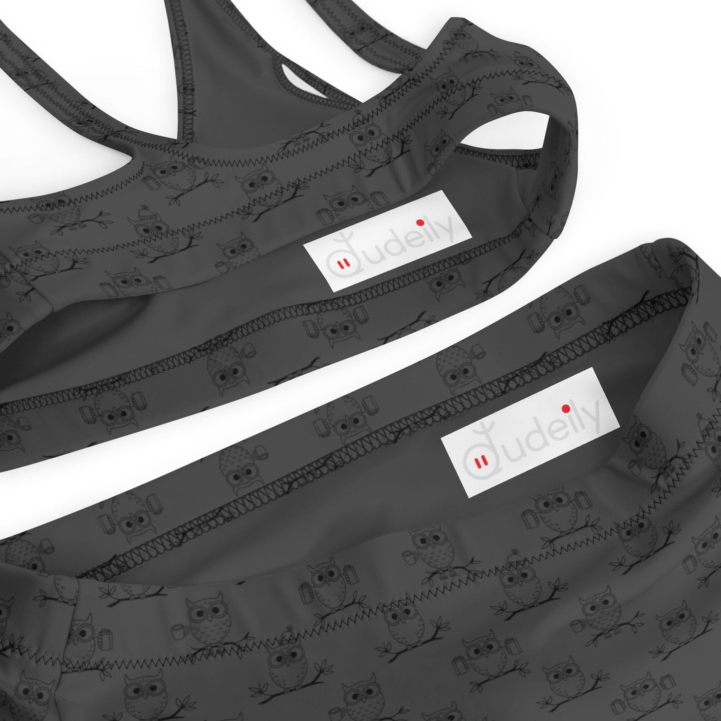 Recycled High-Waisted Bikini – Eco-Friendly Swimwear for owl Lovers Dudeily