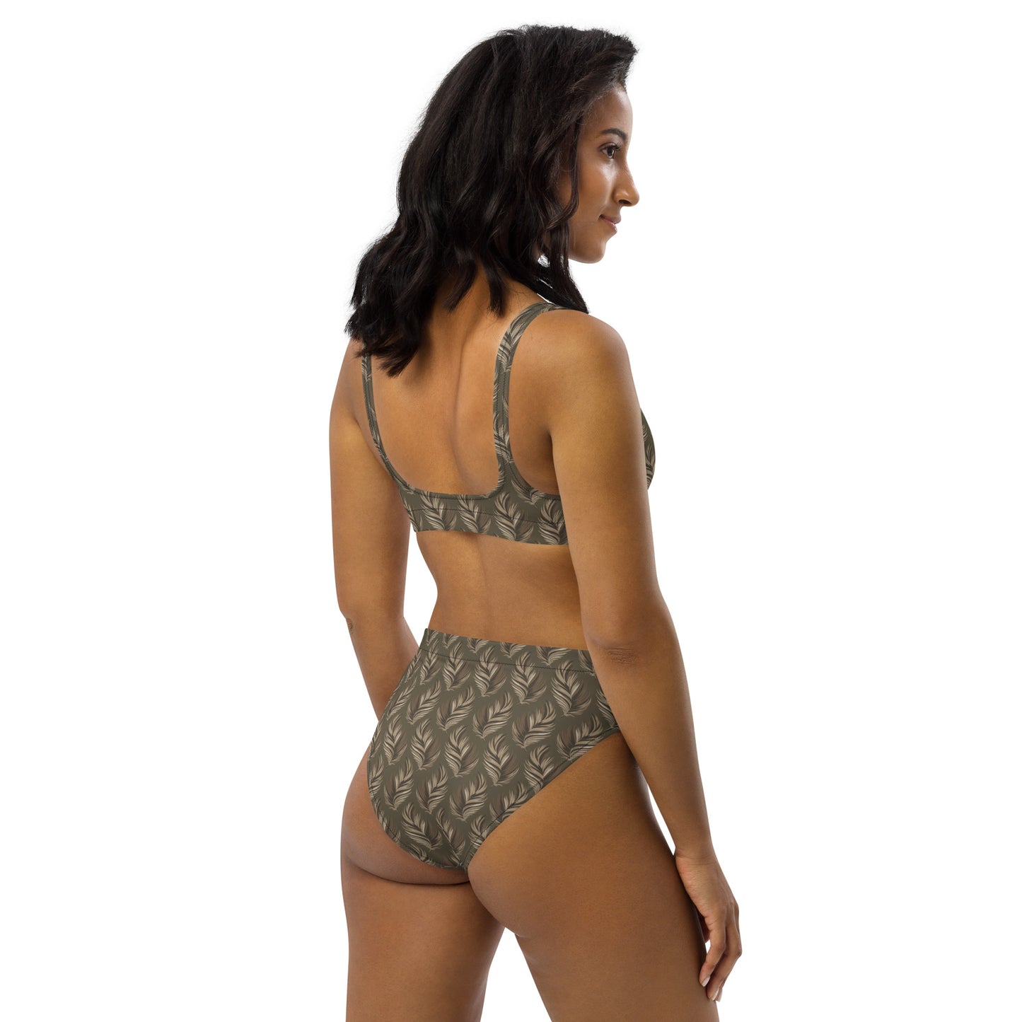 Recycled High-Waisted Bikini – Sustainable Owl-Inspired Swimwear Dudeily