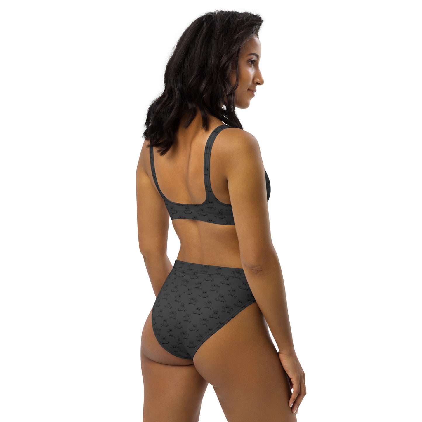 Recycled High-Waisted Bikini – Eco-Friendly Swimwear for owl Lovers Dudeily