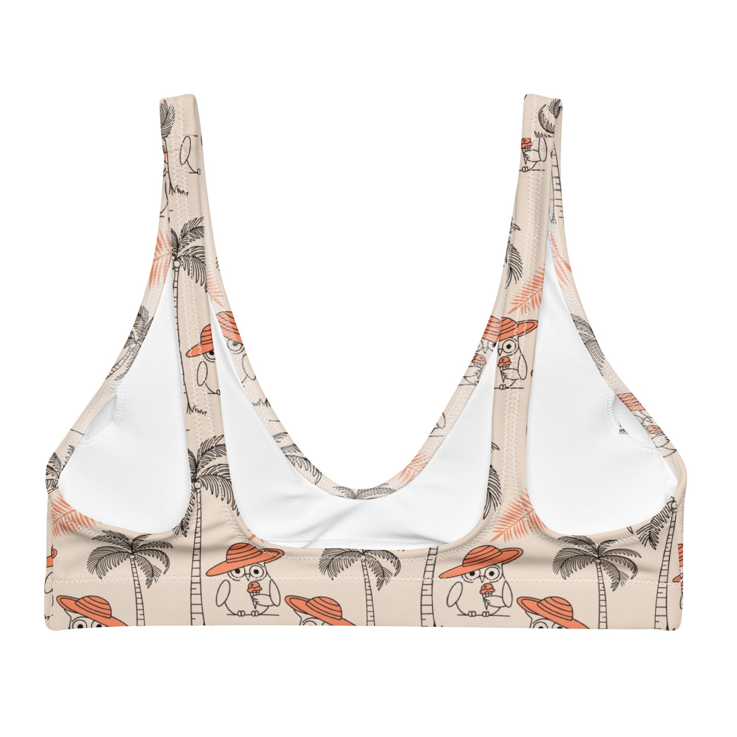 Owl-Wise Recycled Padded Bikini Top – Eco-Friendly Swimwear for Sustainable Beach Vibes Dudeily