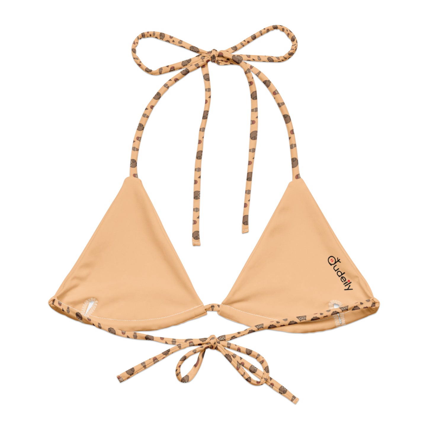 All-Over Print Recycled String Bikini Top – Eco-Friendly Swimwear Dudeily