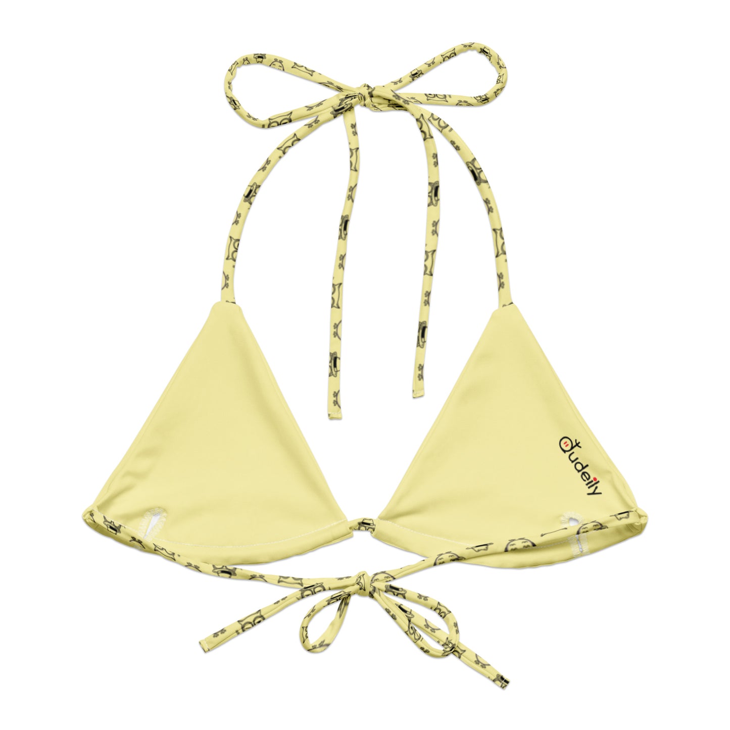 Owl-Themed All-Over Print Recycled String Bikini Top – Stylish Eco-Friendly fashion Dudeily