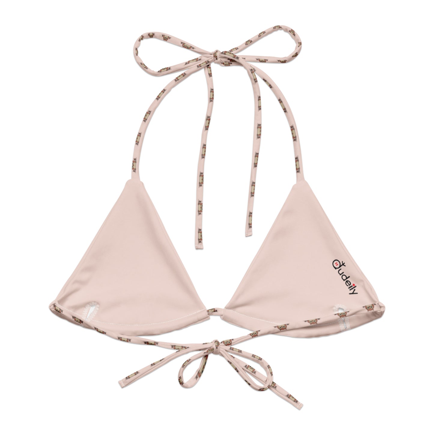 Owl Recycled Bikini Top - Eco-Friendly All-Over Print String Design Dudeily