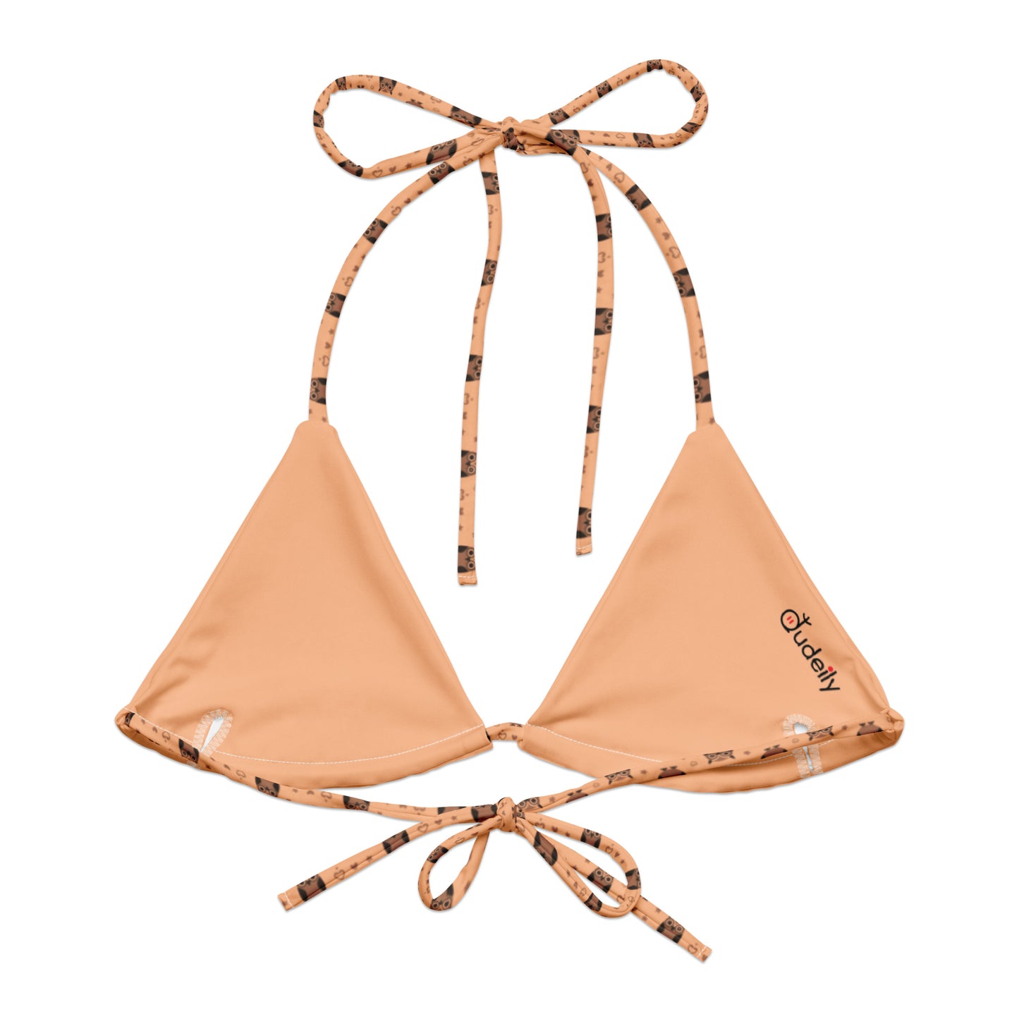 All-Over Print Recycled String Bikini Top – Eco-Friendly Owl Swimwear Dudeily