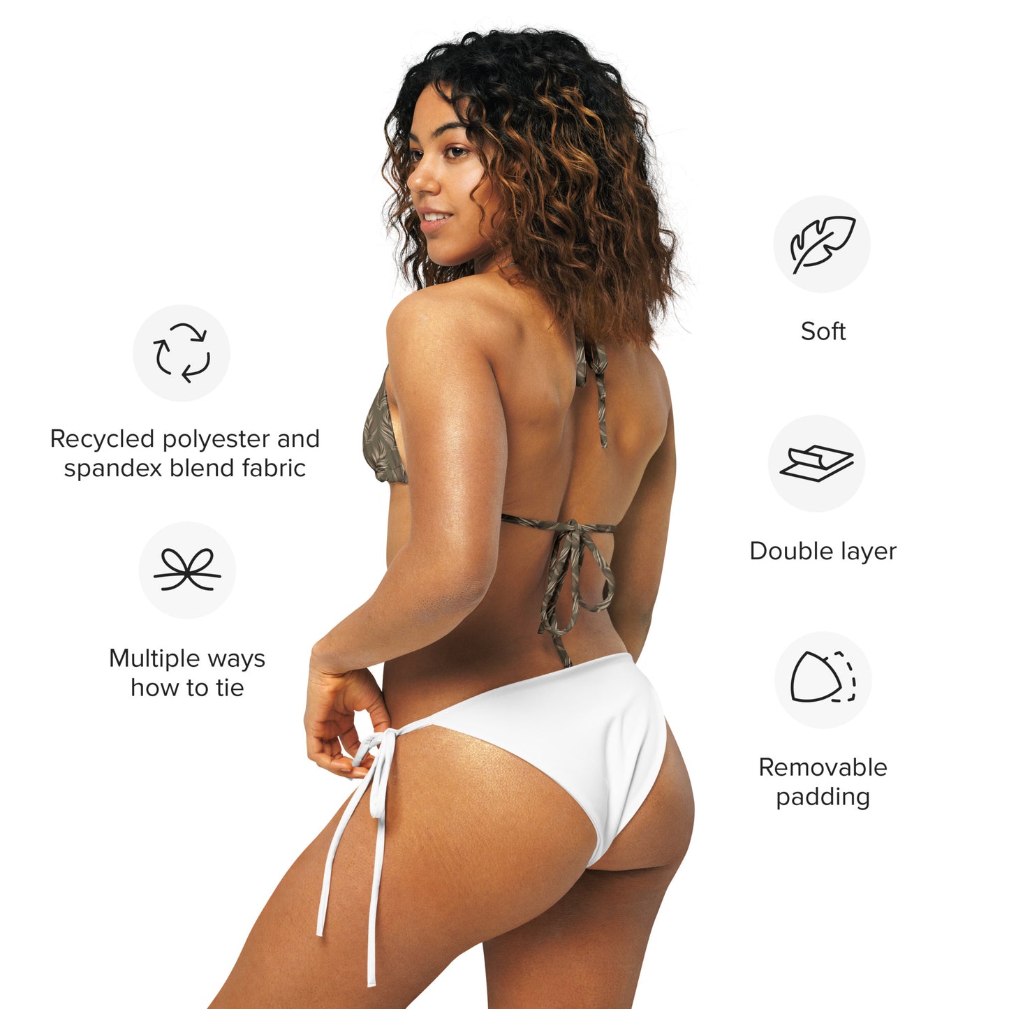 All-over Print Recycled String Bikini Top - Eco-Friendly Swimwear Dudeily