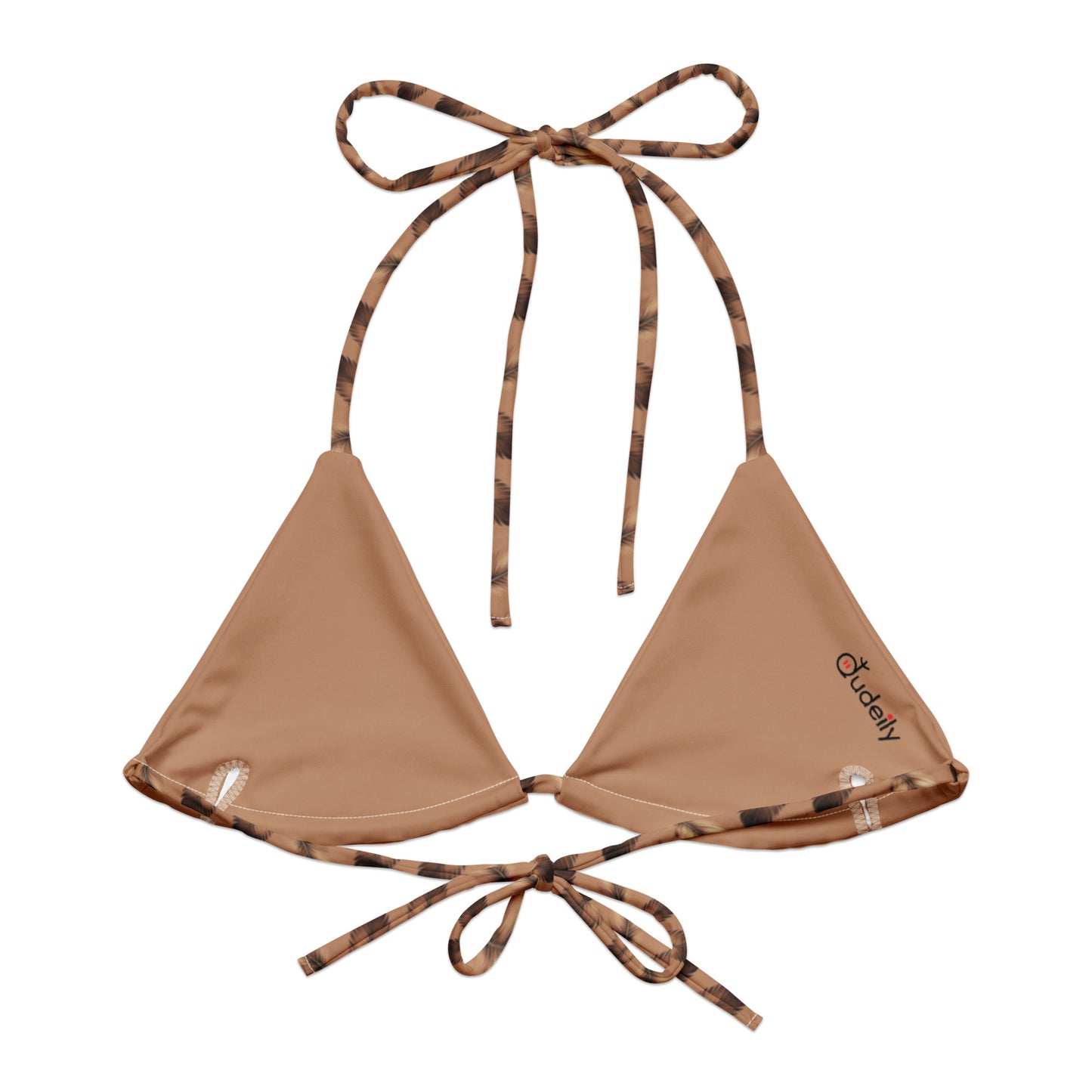 All-Over Print Recycled String Bikini Top – Eco-Friendly Owl Swimwear Dudeily