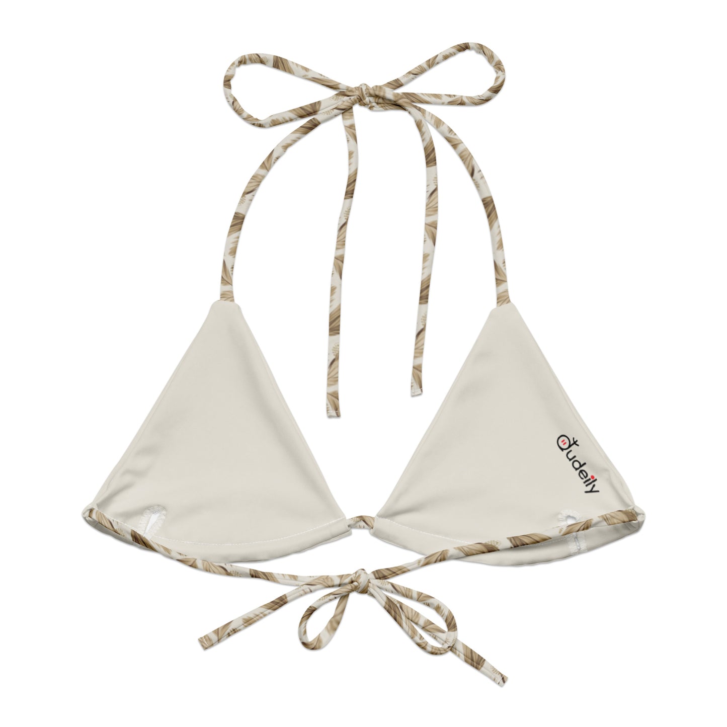 All-Over Print Recycled String Bikini Top: for Eco-Friendly Fashion Dudeily