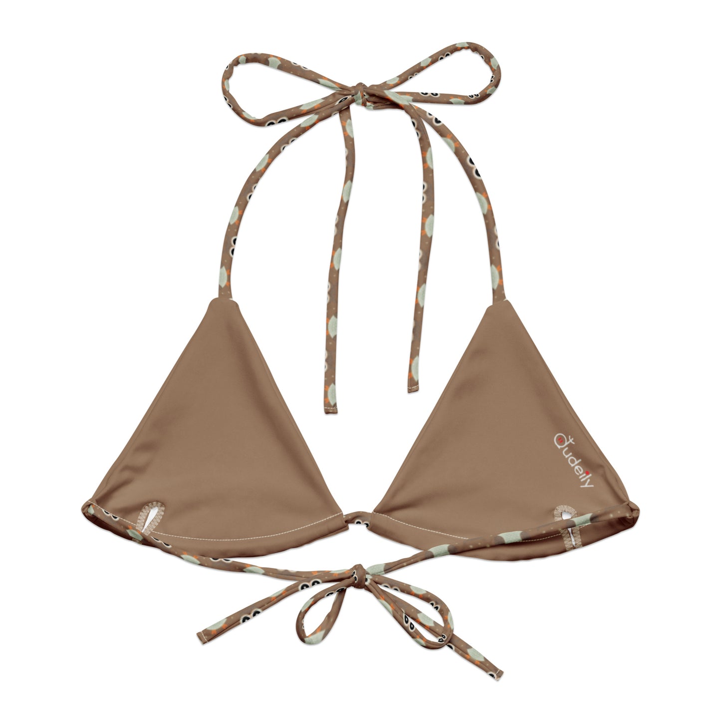All-Over Print Eco-Friendly Bikini Top - Recycled String Owl Swimwear Dudeily