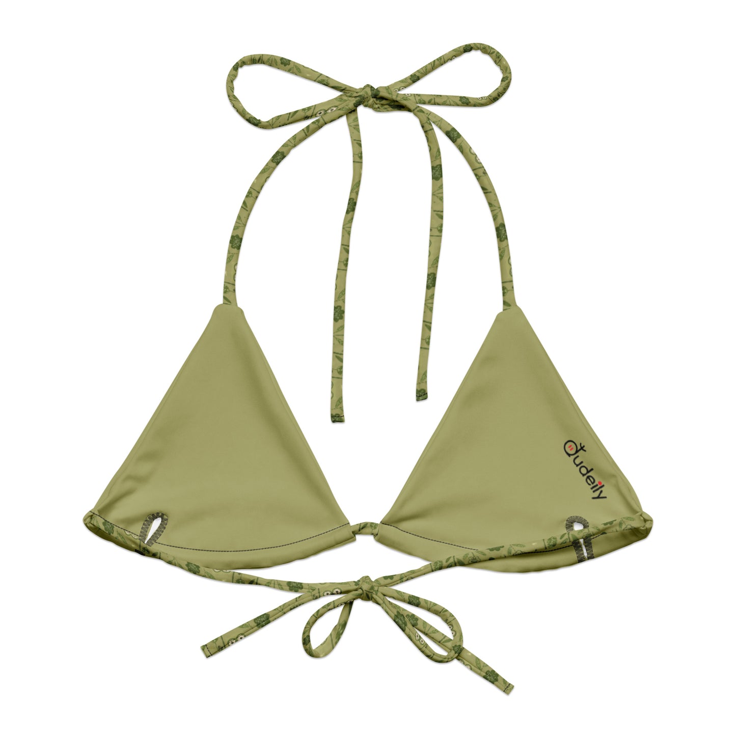 All-over Print Owl Themed Eco-Friendly Swimwear Recycled String Bikini Top - Owl Themed Eco-Friendly Swimwear Dudeily