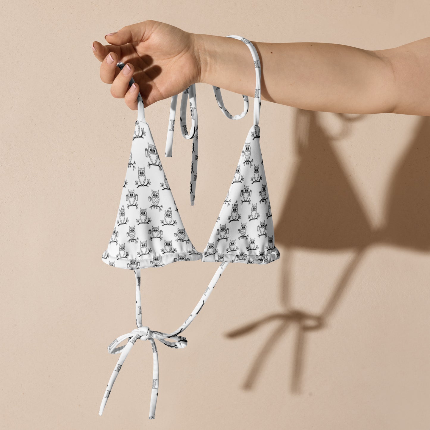 All-Over Print Recycled String Bikini Top – Eco-Friendly Swimwear Dudeily